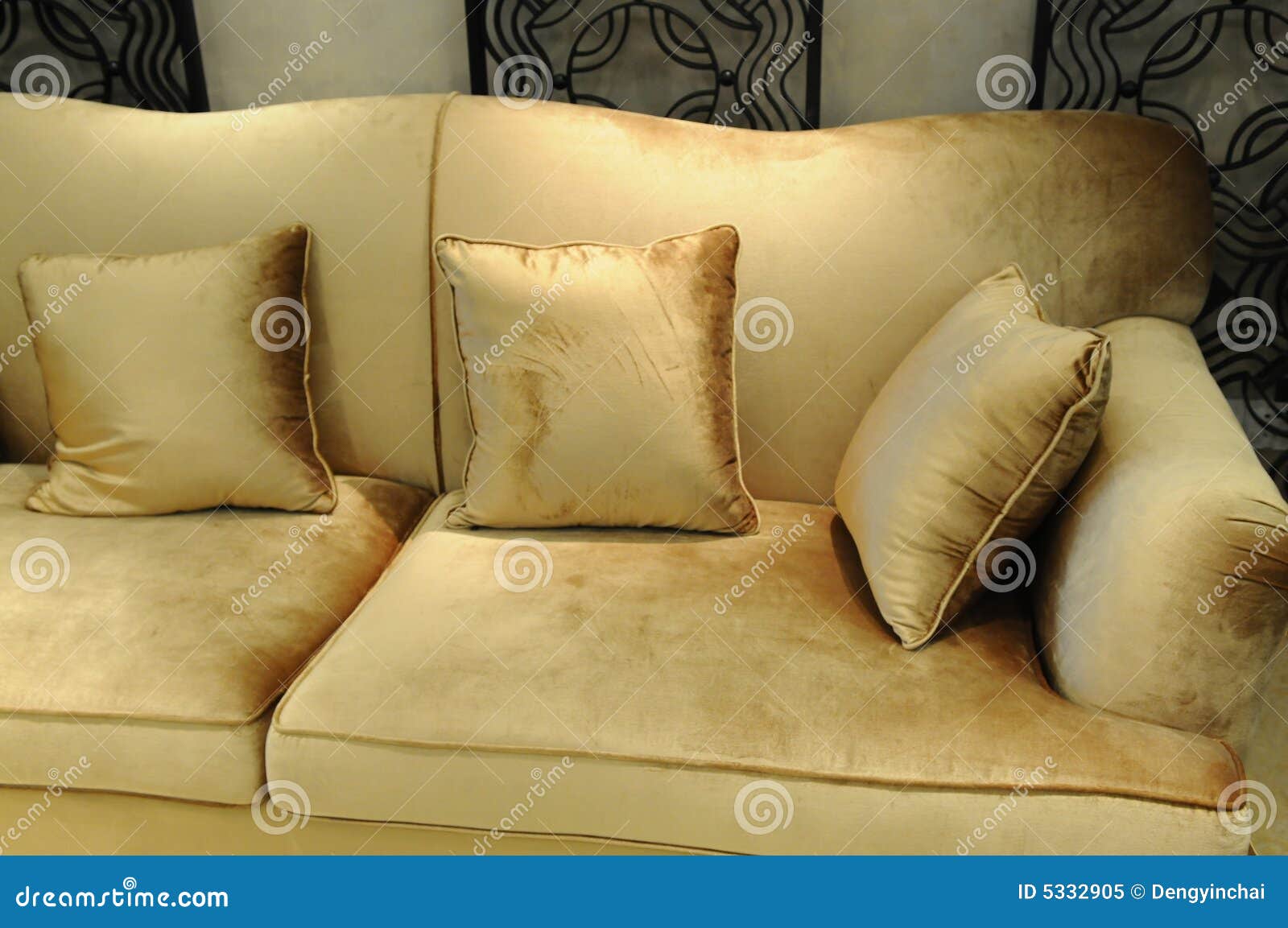 The Velvet Pillows on the Sofa Stock Image Image of interior, home