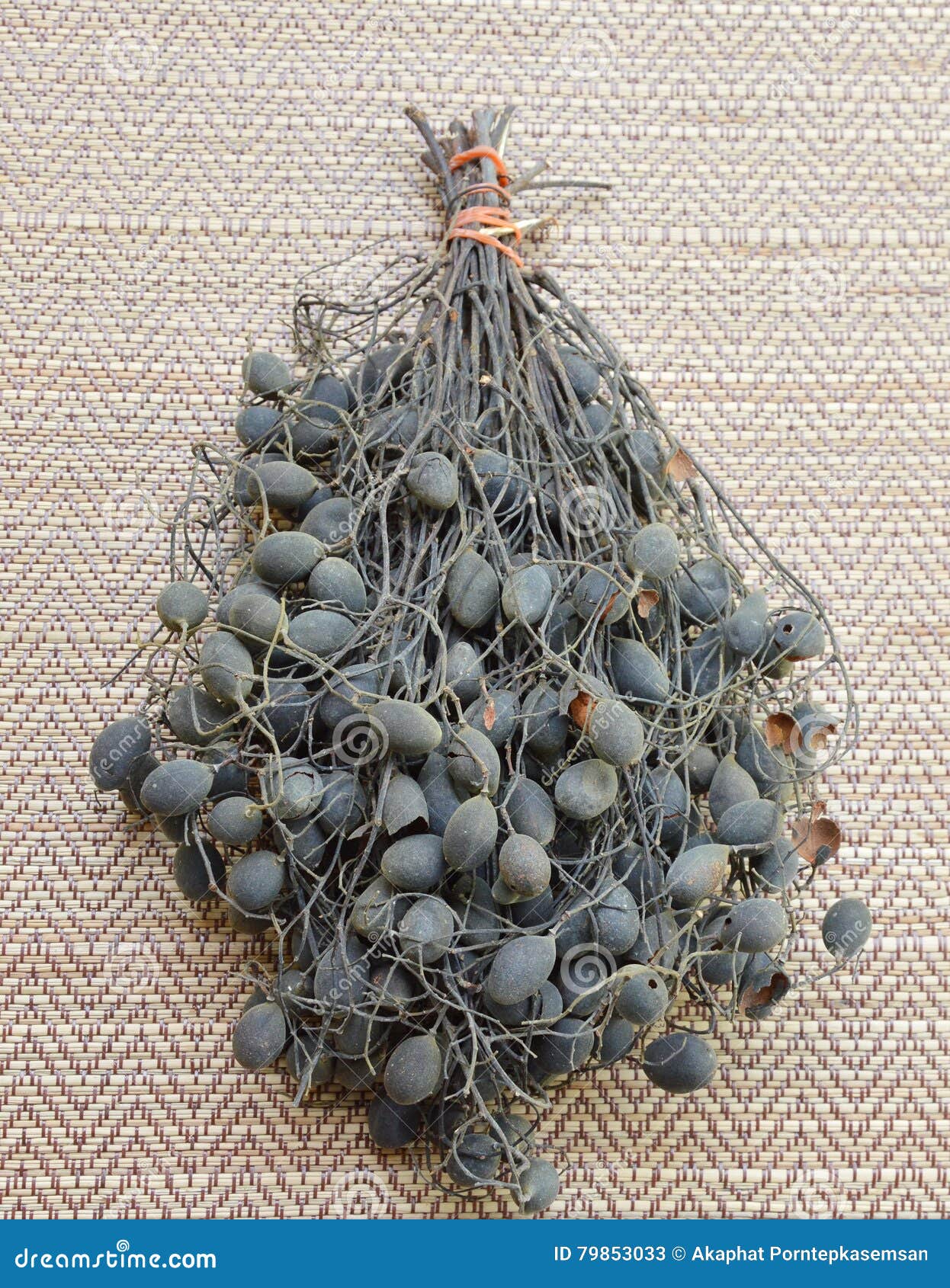 Velvet Tamarind Tropical Fruit on Bamboo Mat Stock Image Image of
