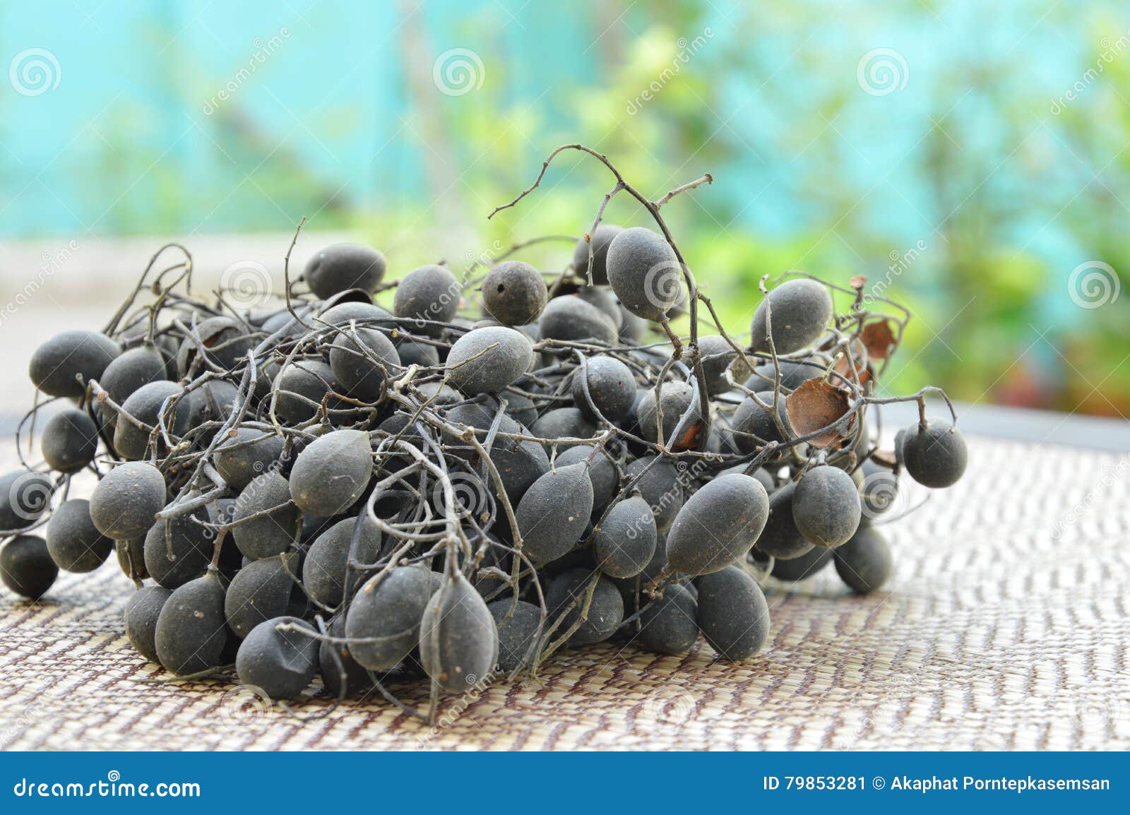 Velvet Tamarind Tropical Fruit on Bamboo Mat Stock Image Image of