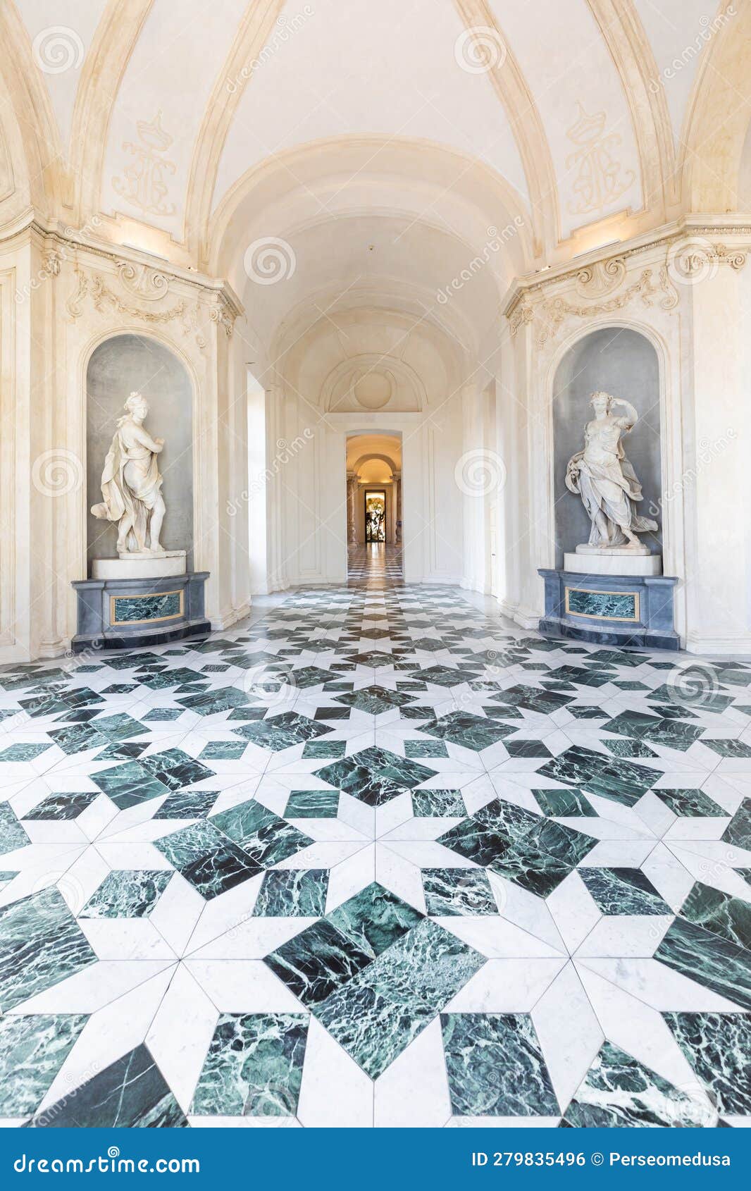 Venaria Reale, Italy - luxury interior old royal palace. Gallery