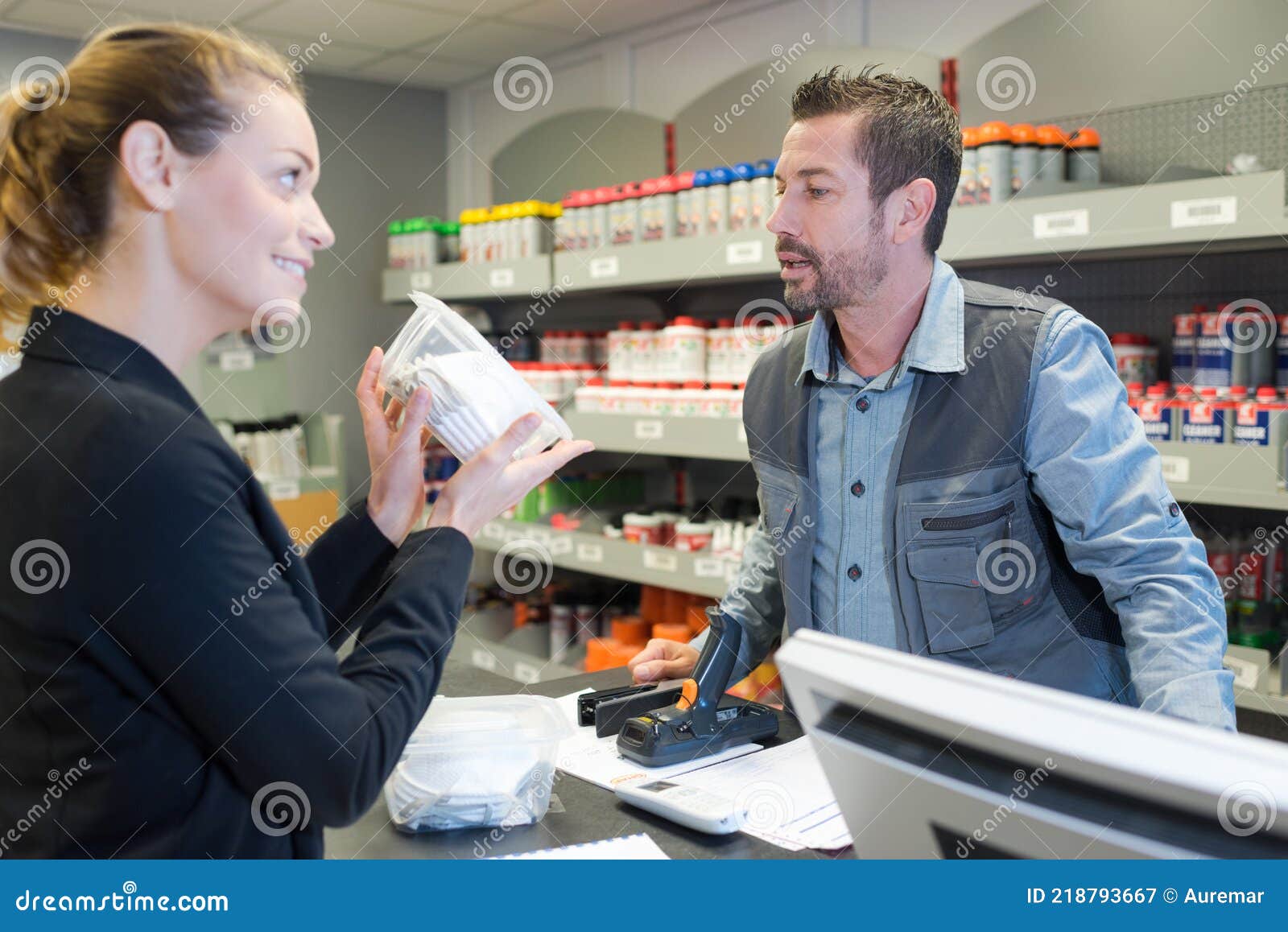 Vendedor Hablando Con Cliente Mujer Imagen de archivo Imagen de