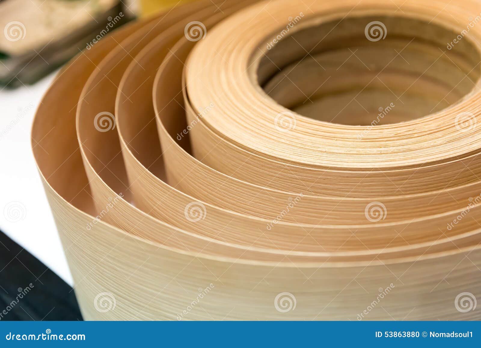 Roll Of Oak Veneer Stock Image 109091401