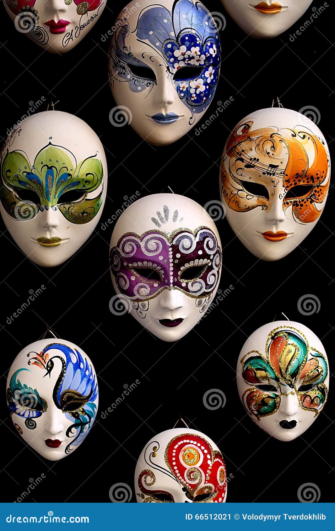 universiteitsstudent Donker worden krullen Venetiaanse Carnaval-maskers Voor Verkoop Stock Afbeelding - Image of  distinctief, geheimzinnig: 66512021