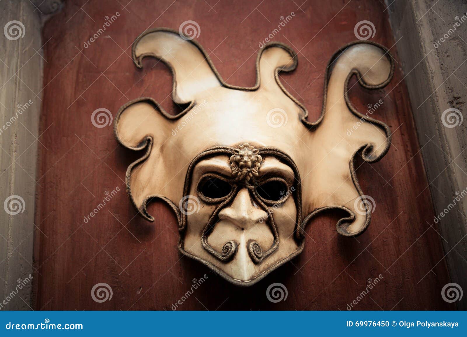 Mask on a Brown Wall Stock Photo Image of costume, identity 69976450