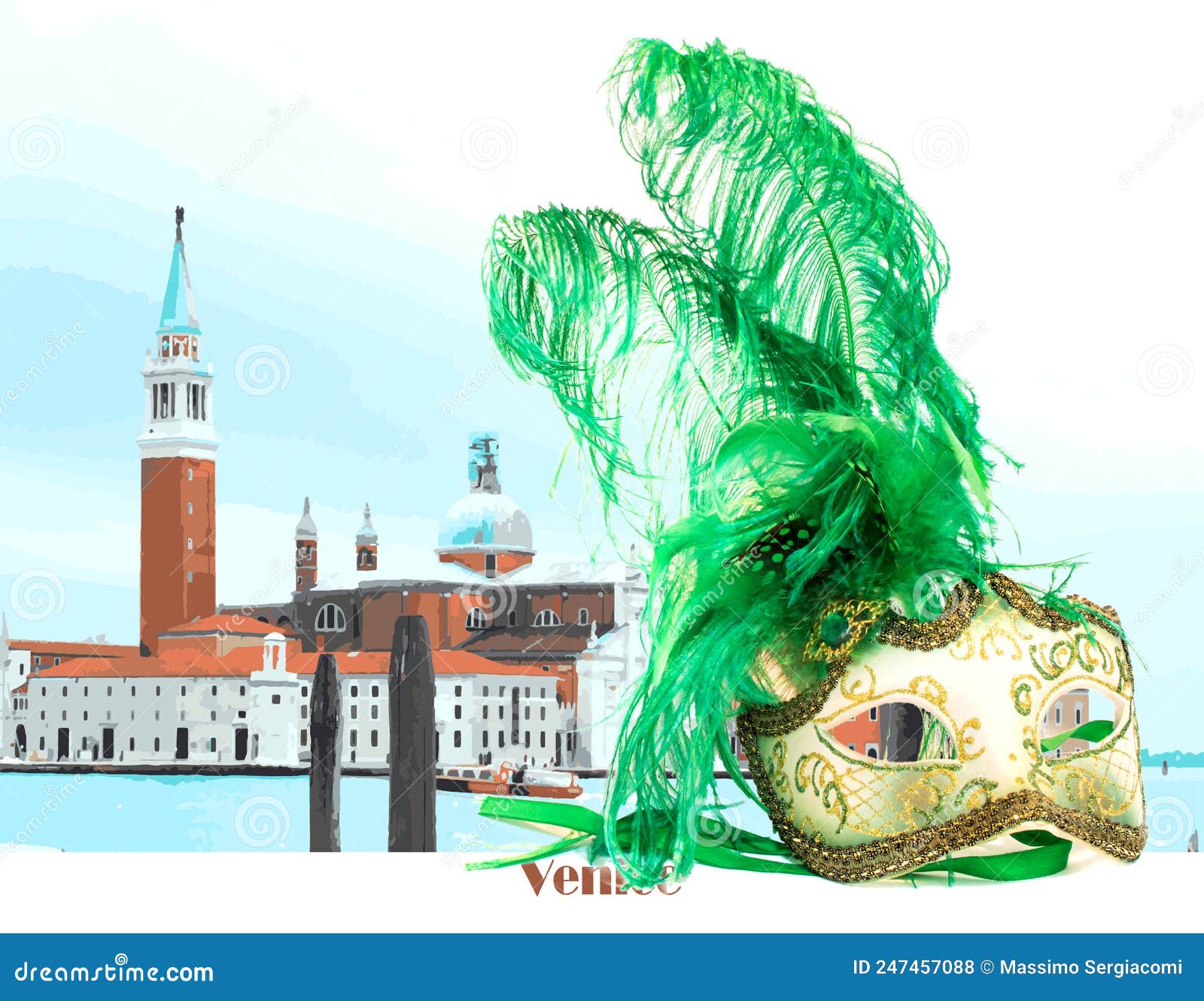 venetian mask with venice background