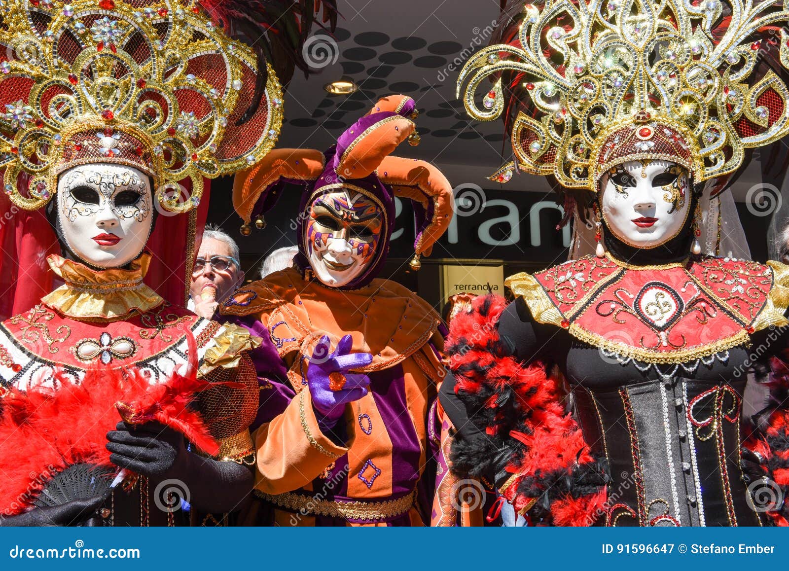Venetian Masks Exhibited with Dances in Lugano on Switzerland Editorial ...