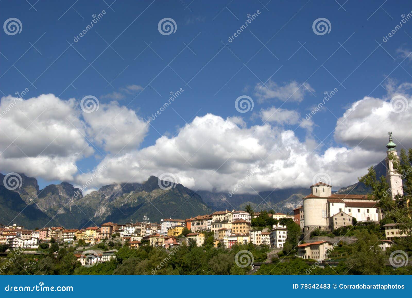 Veneto,italy,Belluno. The lovely town of Belluno