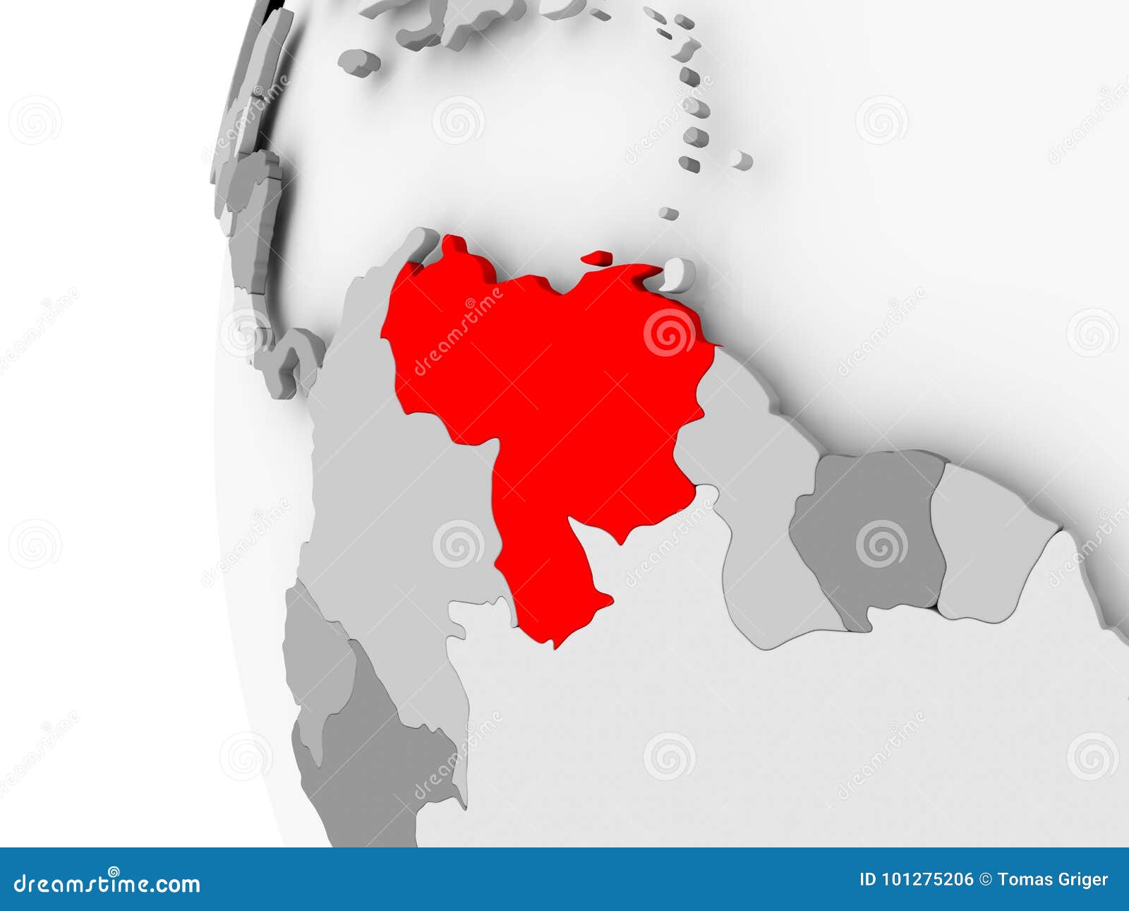 Venezuela On Grey Globe Stock Illustration Illustration Of Symbol
