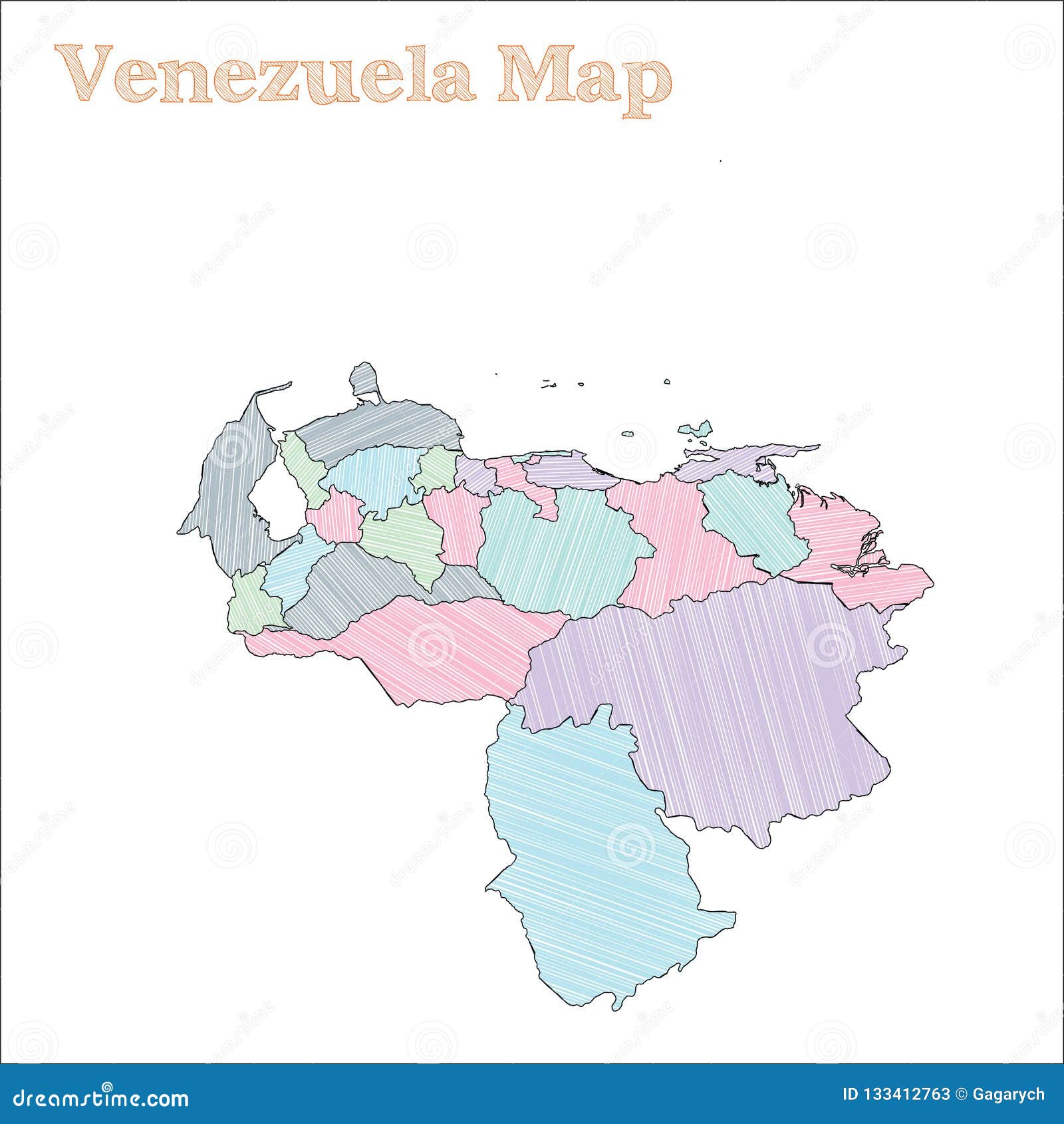 Venezuela Hand Drawn Map Stock Vector Illustration Of Democrat