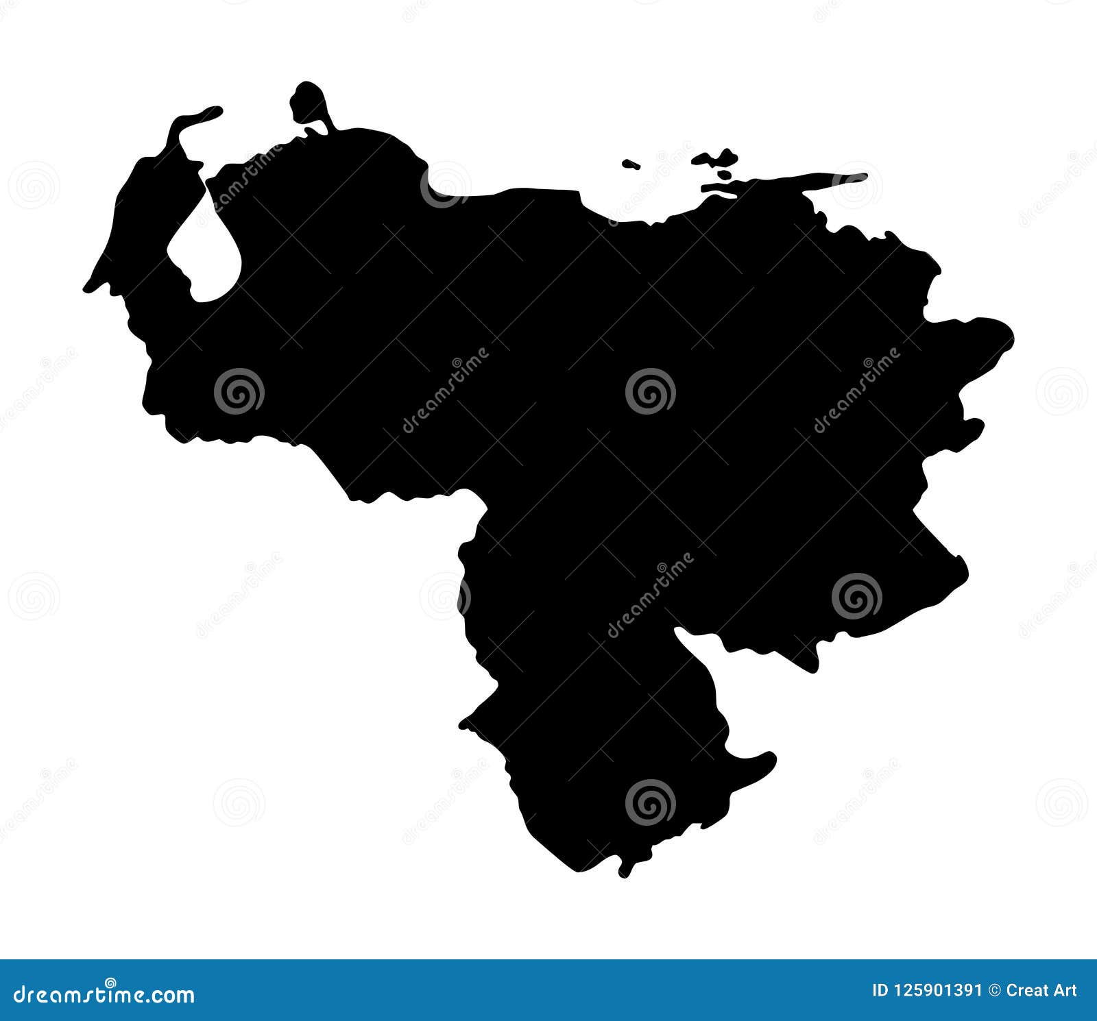 venezuela map silhouette  illustartion