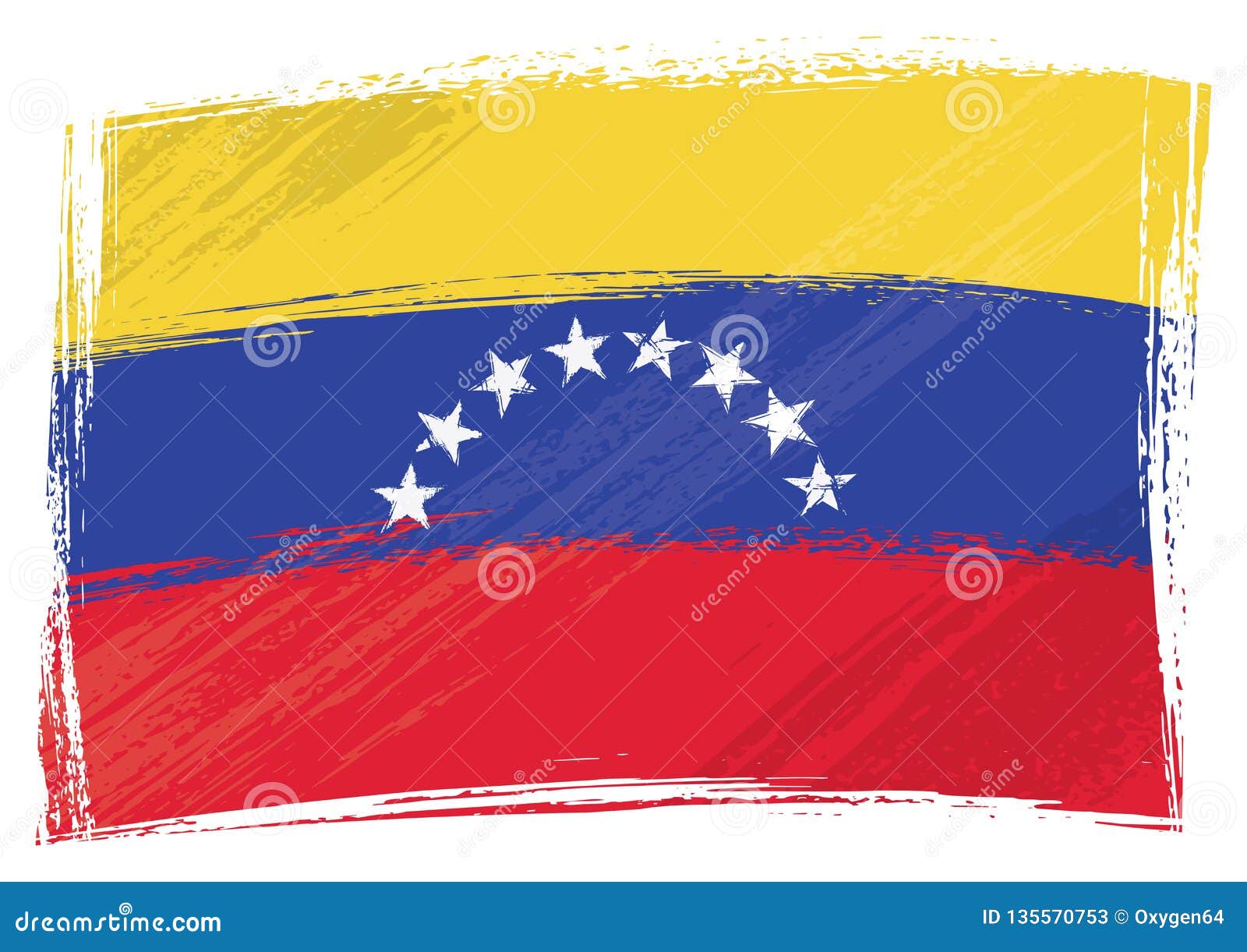 grunge painted venezuela flag