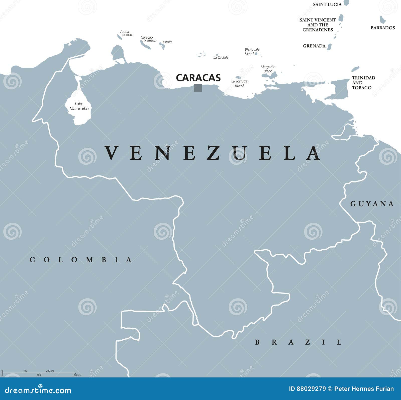 Venezuela Political Map Stock Vector Illustration Of Blanquilla 88029279