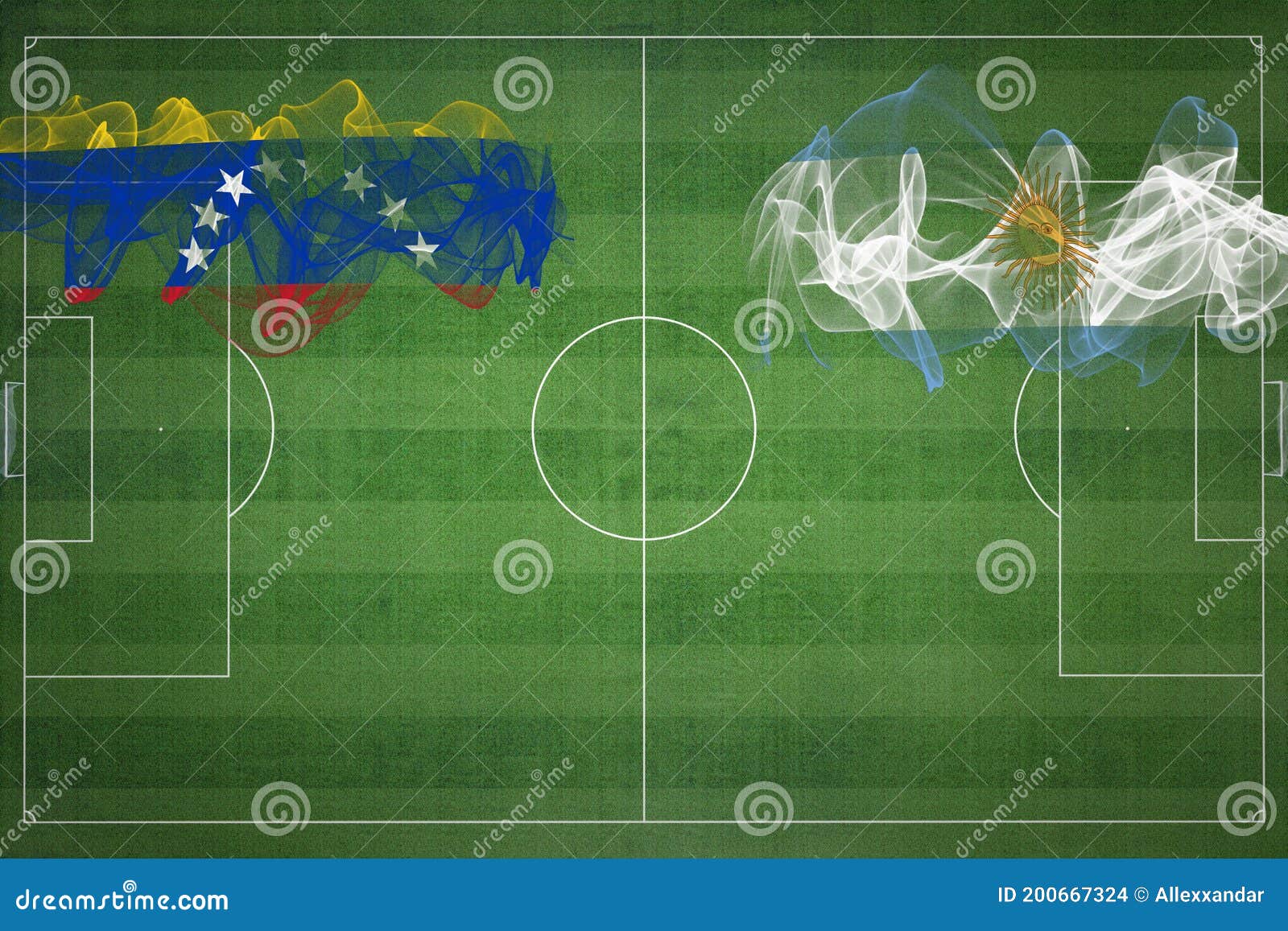 Venezuela Vs Argentina Soccer Match, National Colors, National Flags