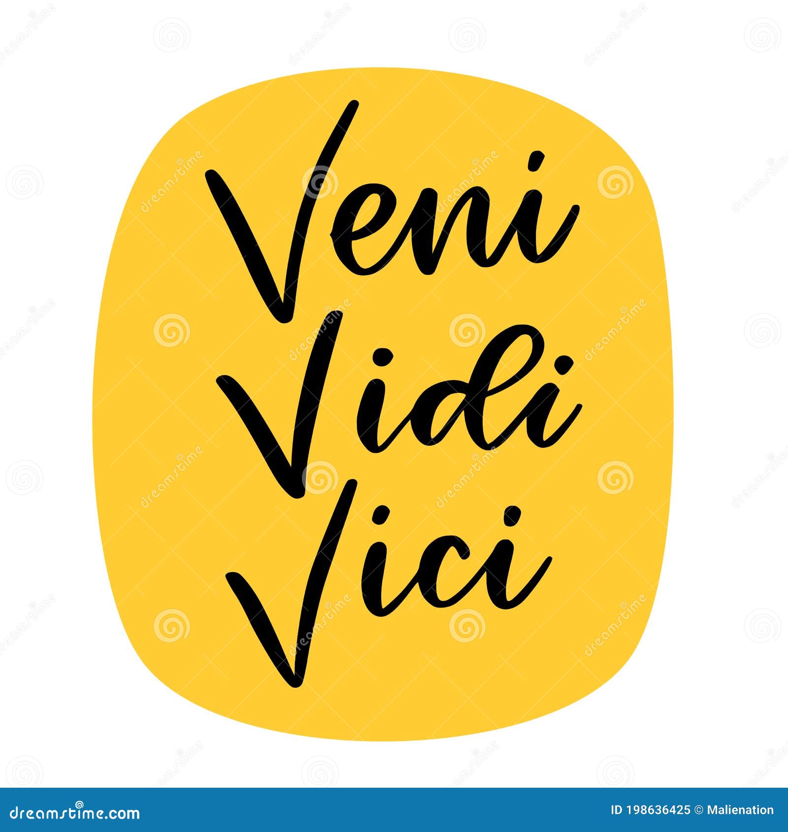 Veni Vidi Vici Latin Inspirational Quote Stock Vector (Royalty