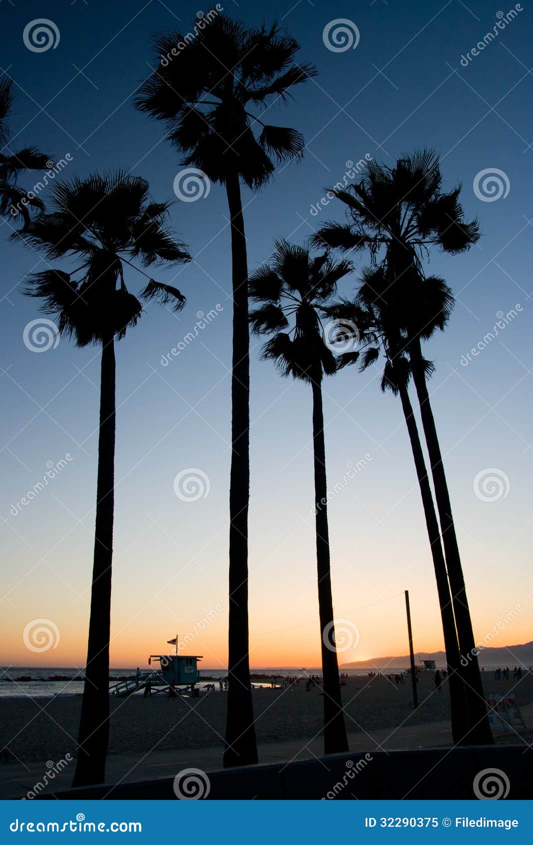 Venice Beach Sunset stock image. Image of silhouette - 32290375