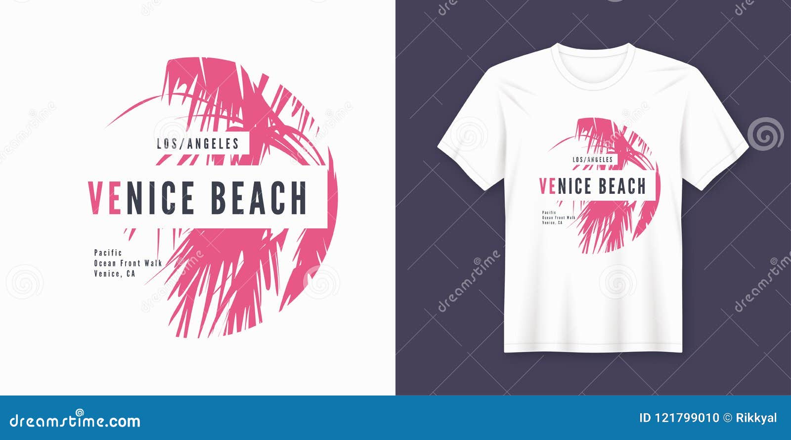 venice beach t-shirt and apparel trendy  with palm tree si
