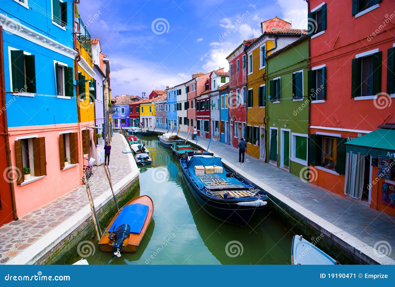 Venice, Burano Island Canal Stock Image - Image: 19190471