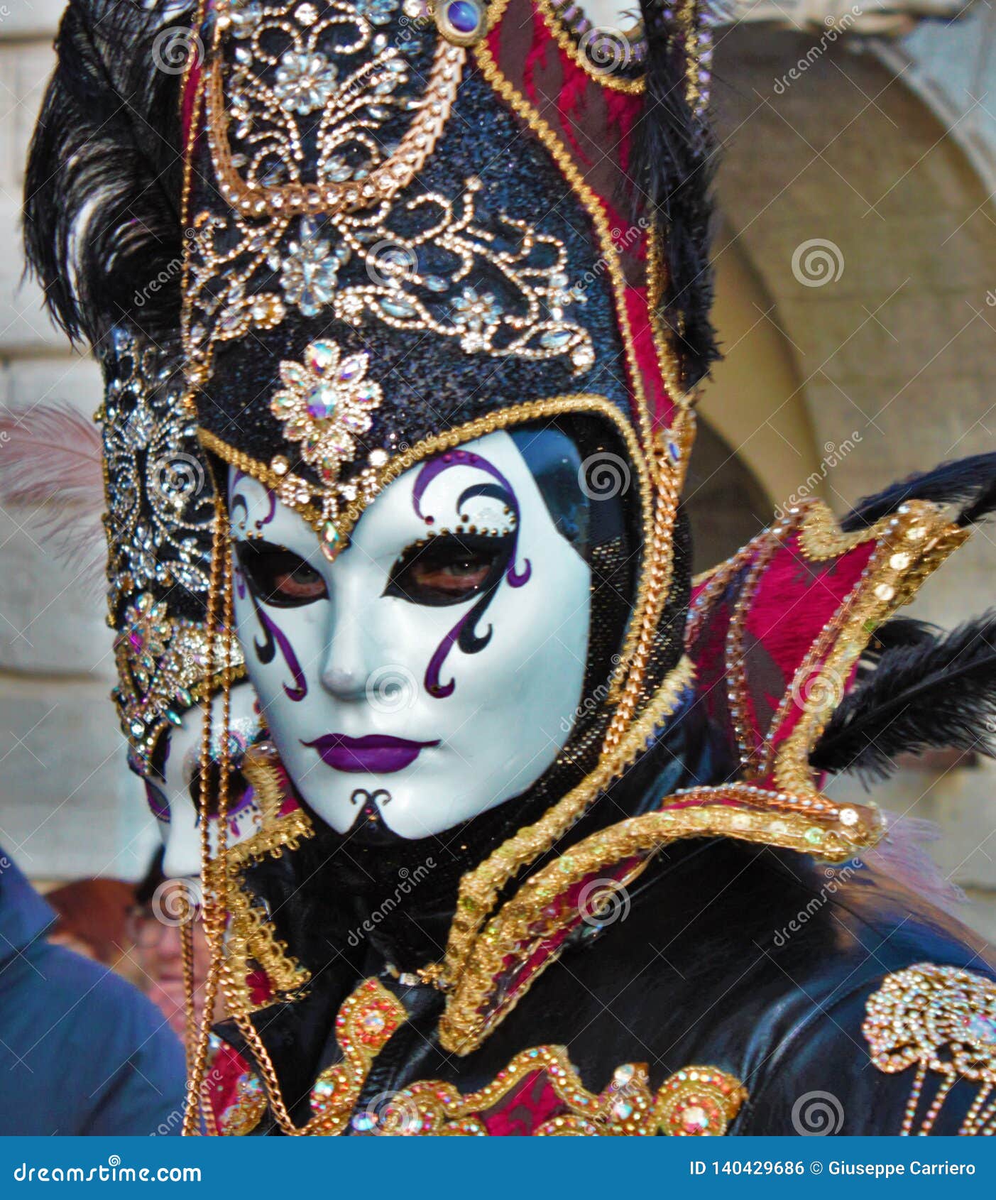 Venice Carnival, Portrait of a Mask, during the Venetian Carnival in ...