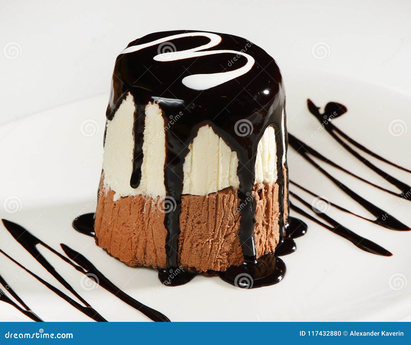 Venice Chocolate Angel Cake with Mousse Made of White and Dark