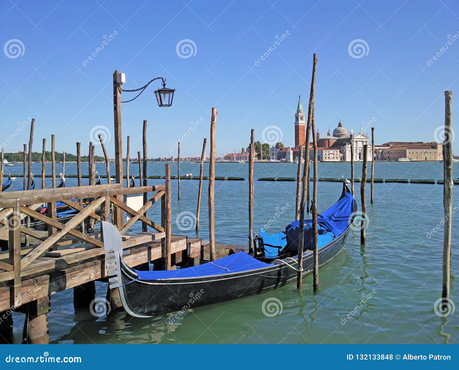 Venice With Gondola And Main Canal With San Marco Square