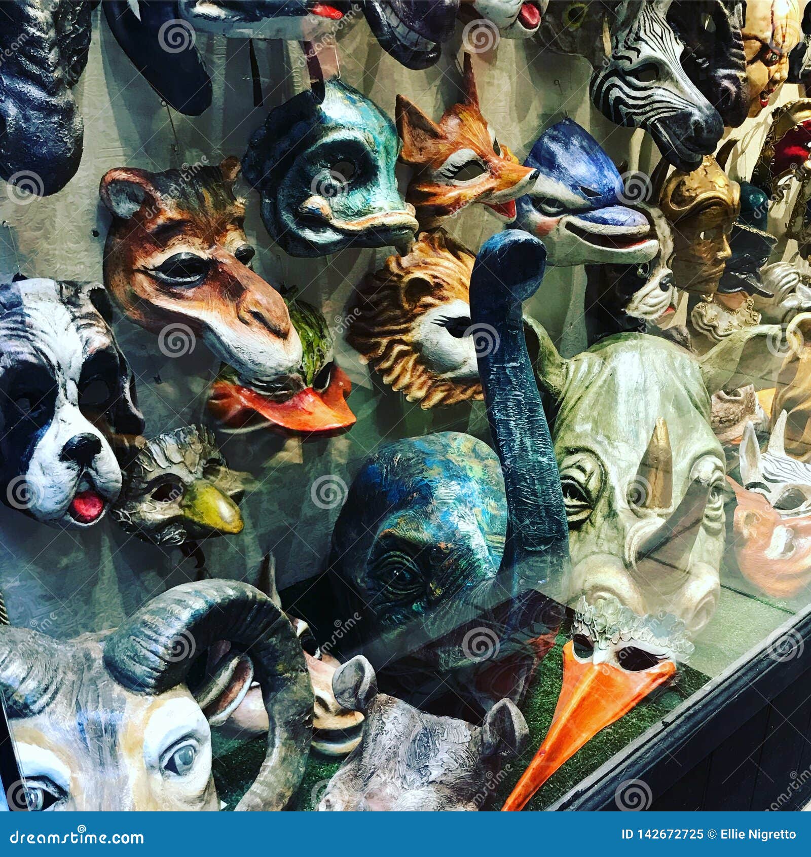 Handmade Leather Animal Masks for Venetian Carnival, Venice, Italy  Editorial Image - Image of masks, italy: 142672725