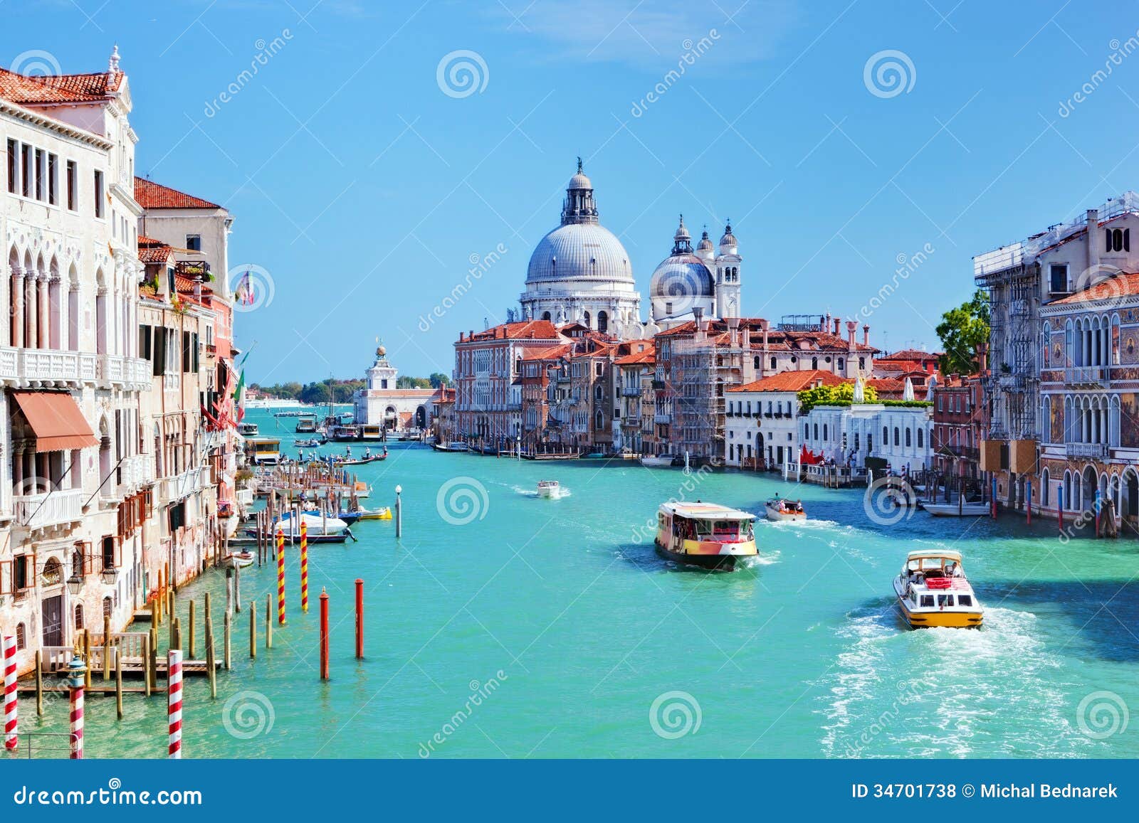 venice, italy. grand canal and basilica santa maria della salute