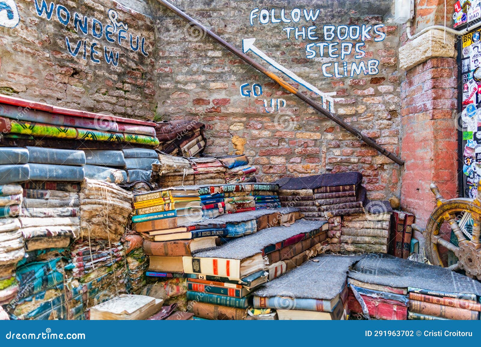 the famous bookstore libreria acqua alta in venice