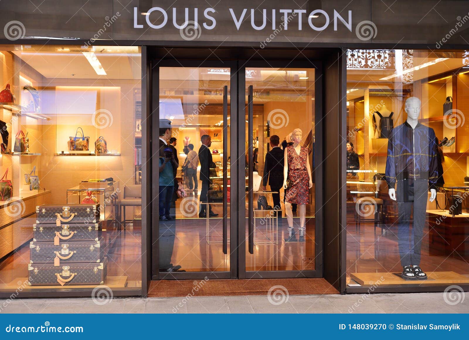 VENICE, ITALY - MAY, 2017: Louis Vuitton Brand Boutique Shop in Venice Image Image of clothes: