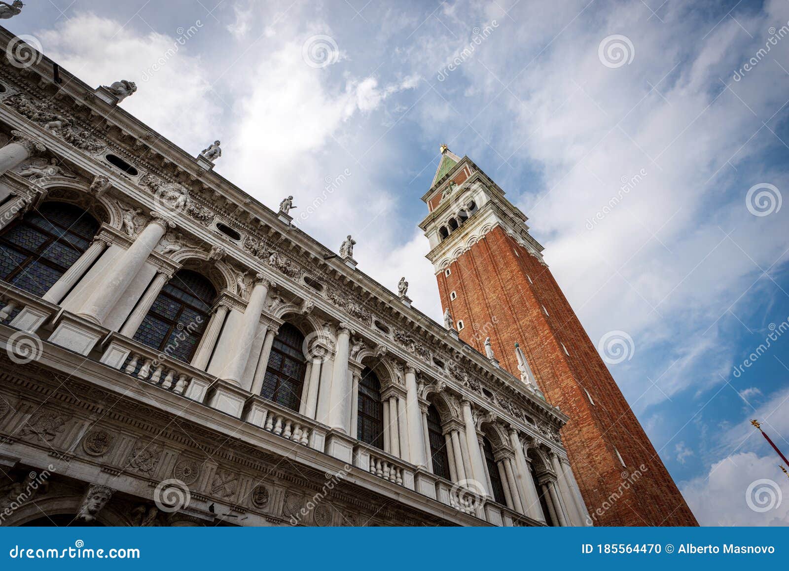campanile of san marco and biblioteca nazionale marciana - venice italy