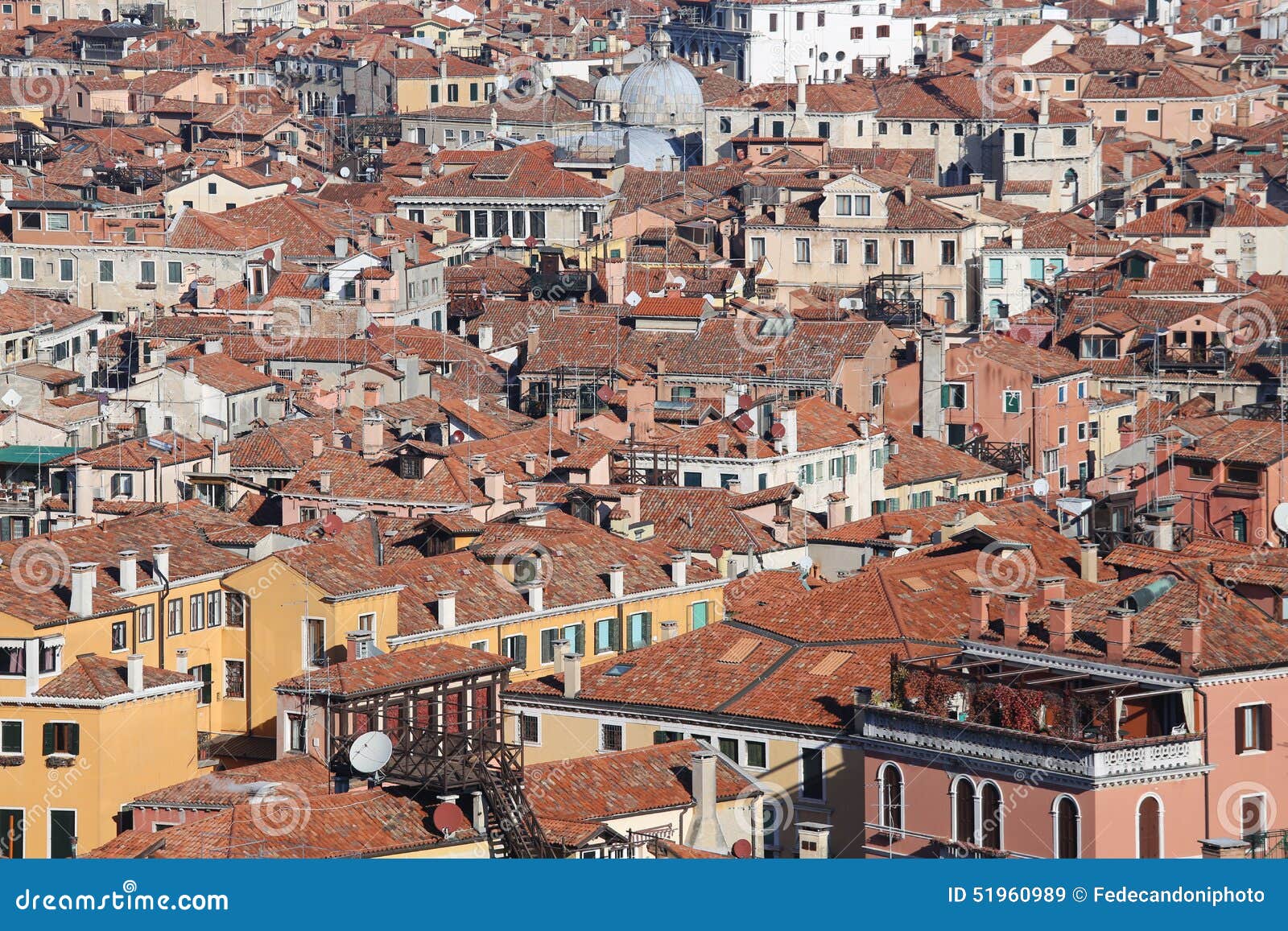 venice, italy, red-tile roofs and many houses