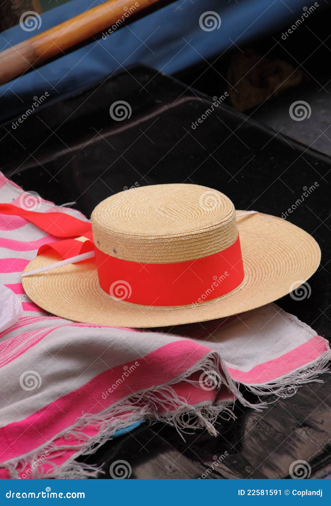 Venice Italy Straw Hat in Gondola Stock Image Image of boat, venice
