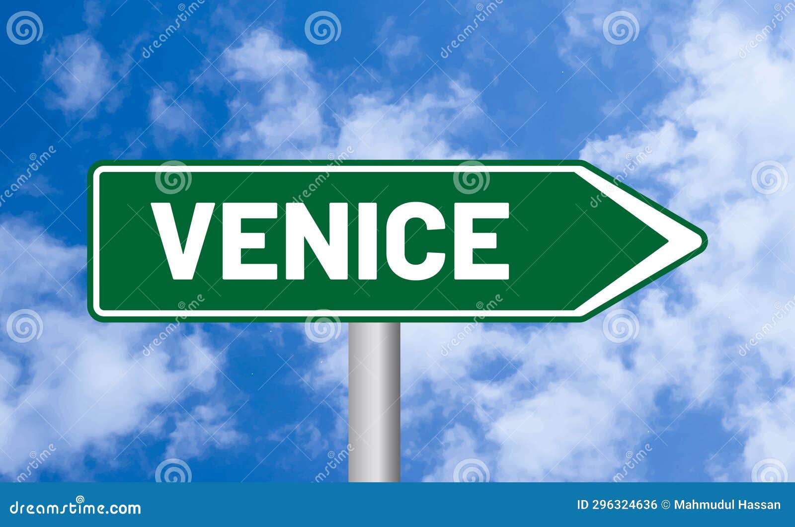 Venice Road Sign on Blue Sky Background Stock Photo Image of sign, guidepost 296324636