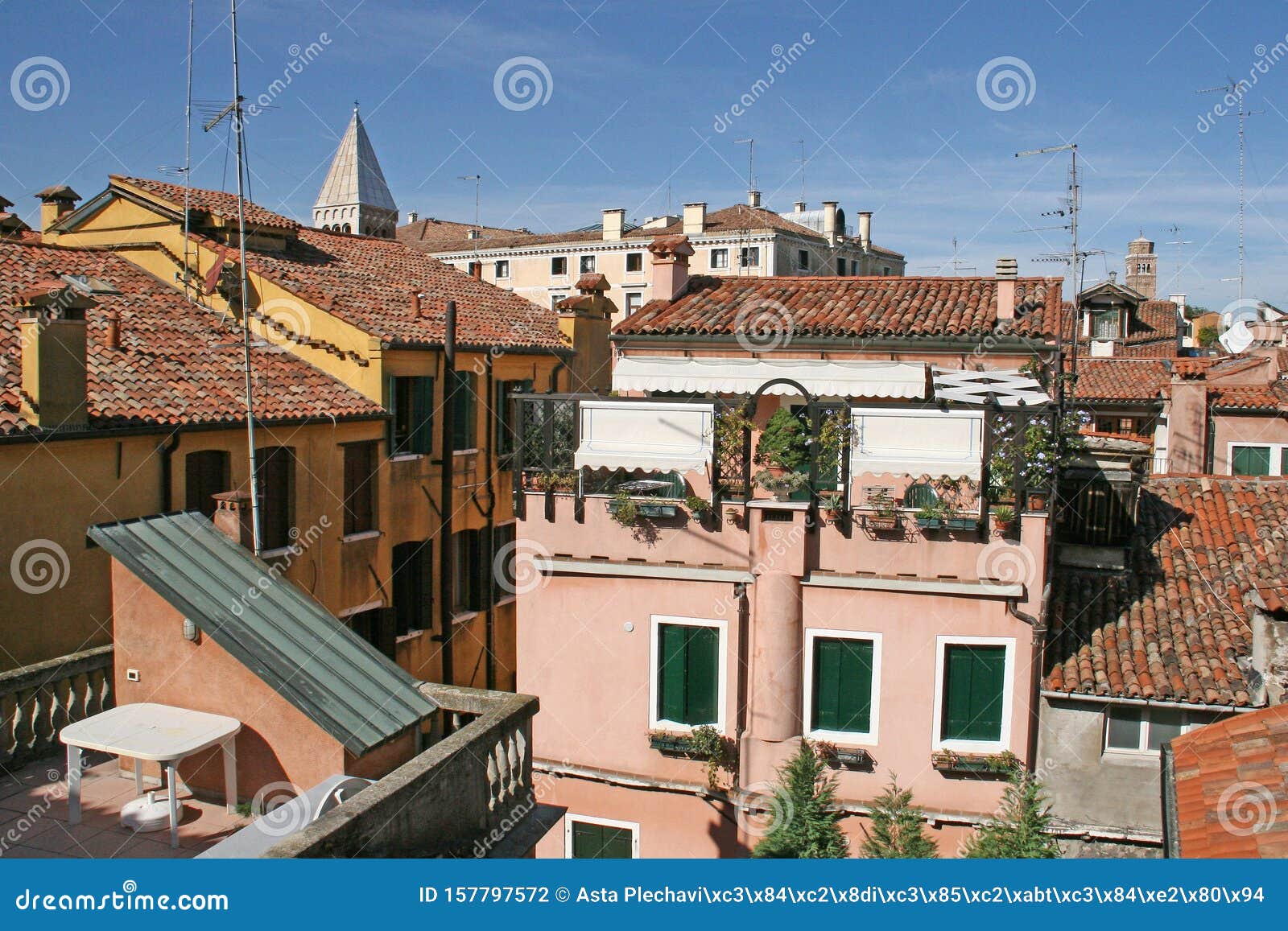 Venice rooftops stock photo. Image of roof, 157797572