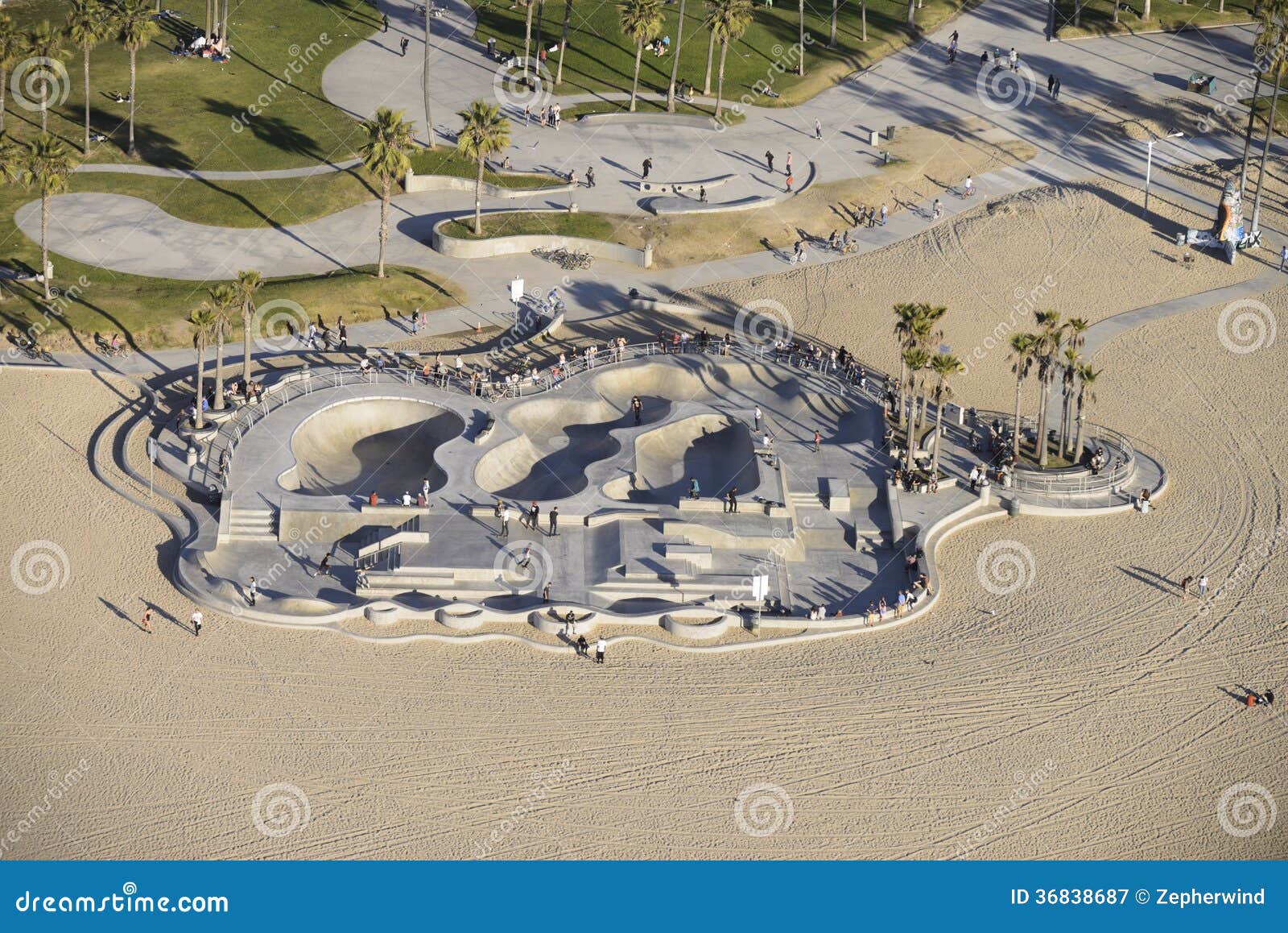 Venice Skate Park stock image. Image of skate, park, aerial 36838687