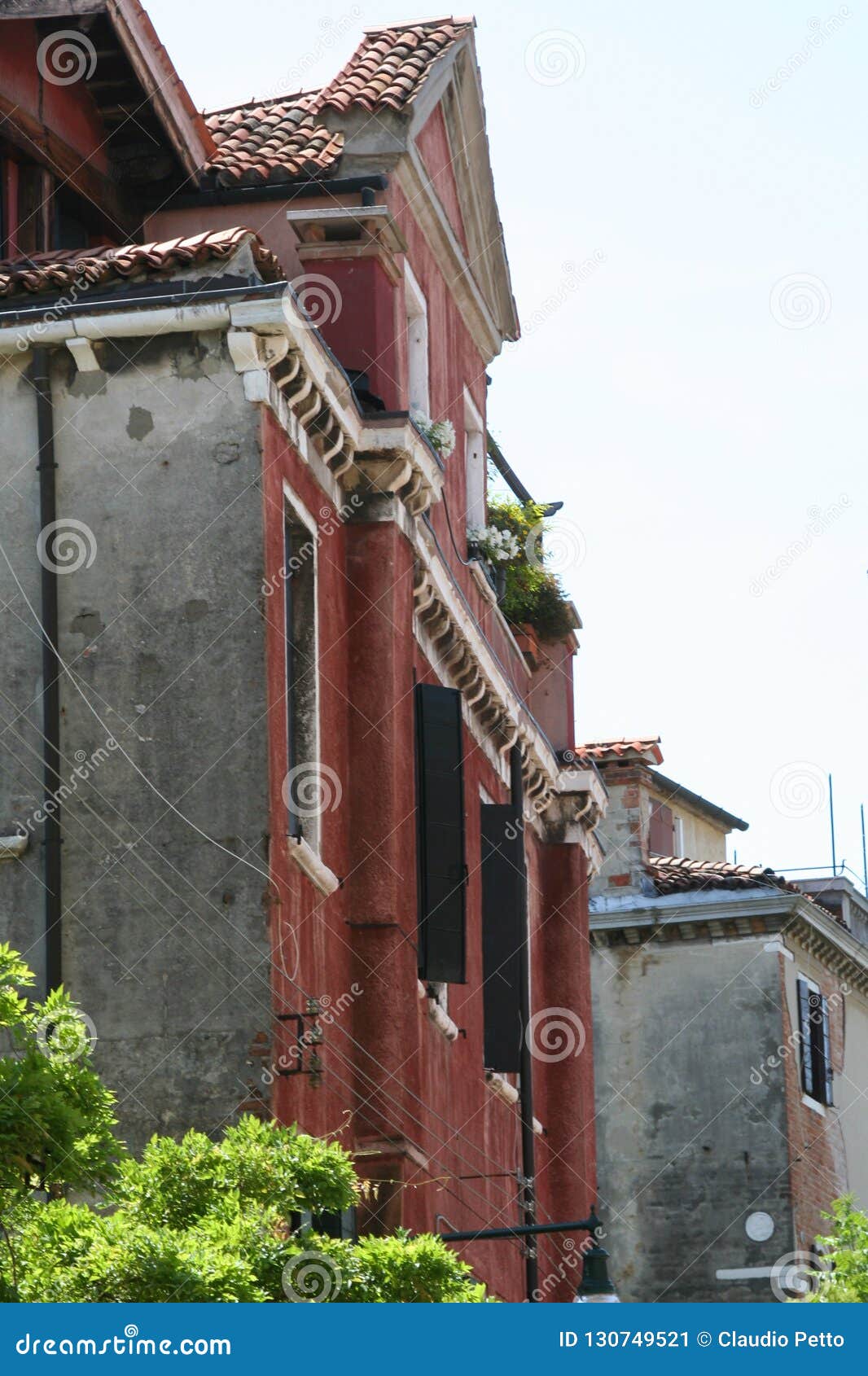 Venice Traditional House With Garden Stock Image Image Of