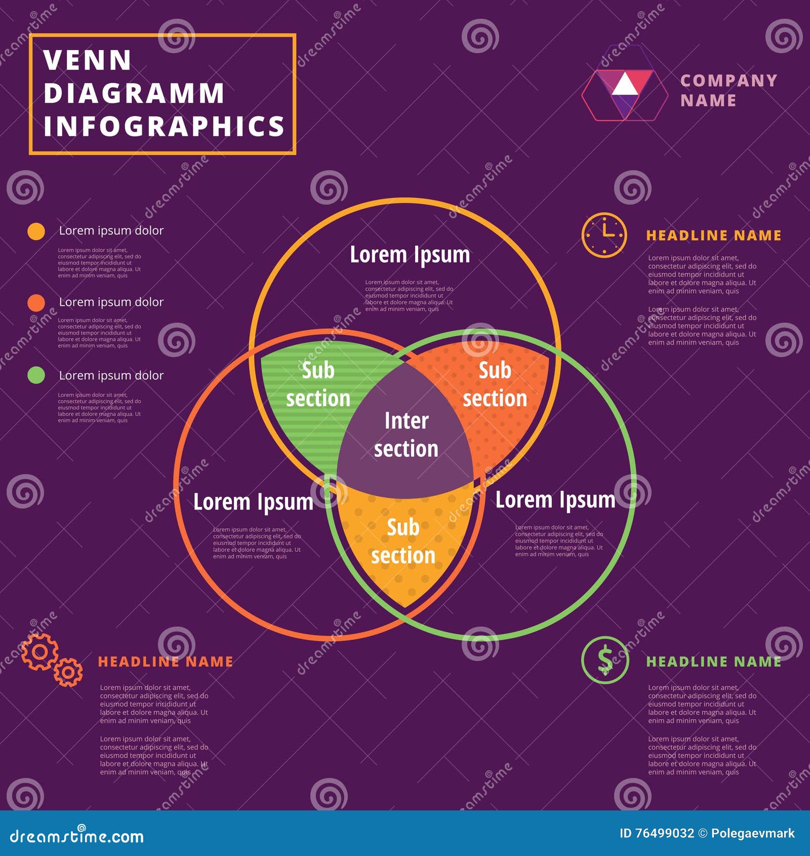 venn diagram  circles. infographics template .