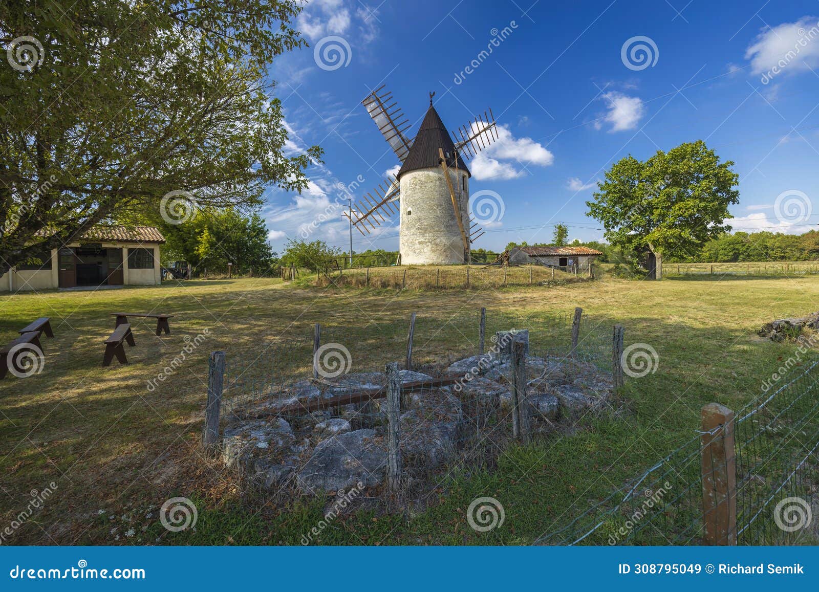 vensac windmill,  gironde department, nouvelle-aquitaine,  france