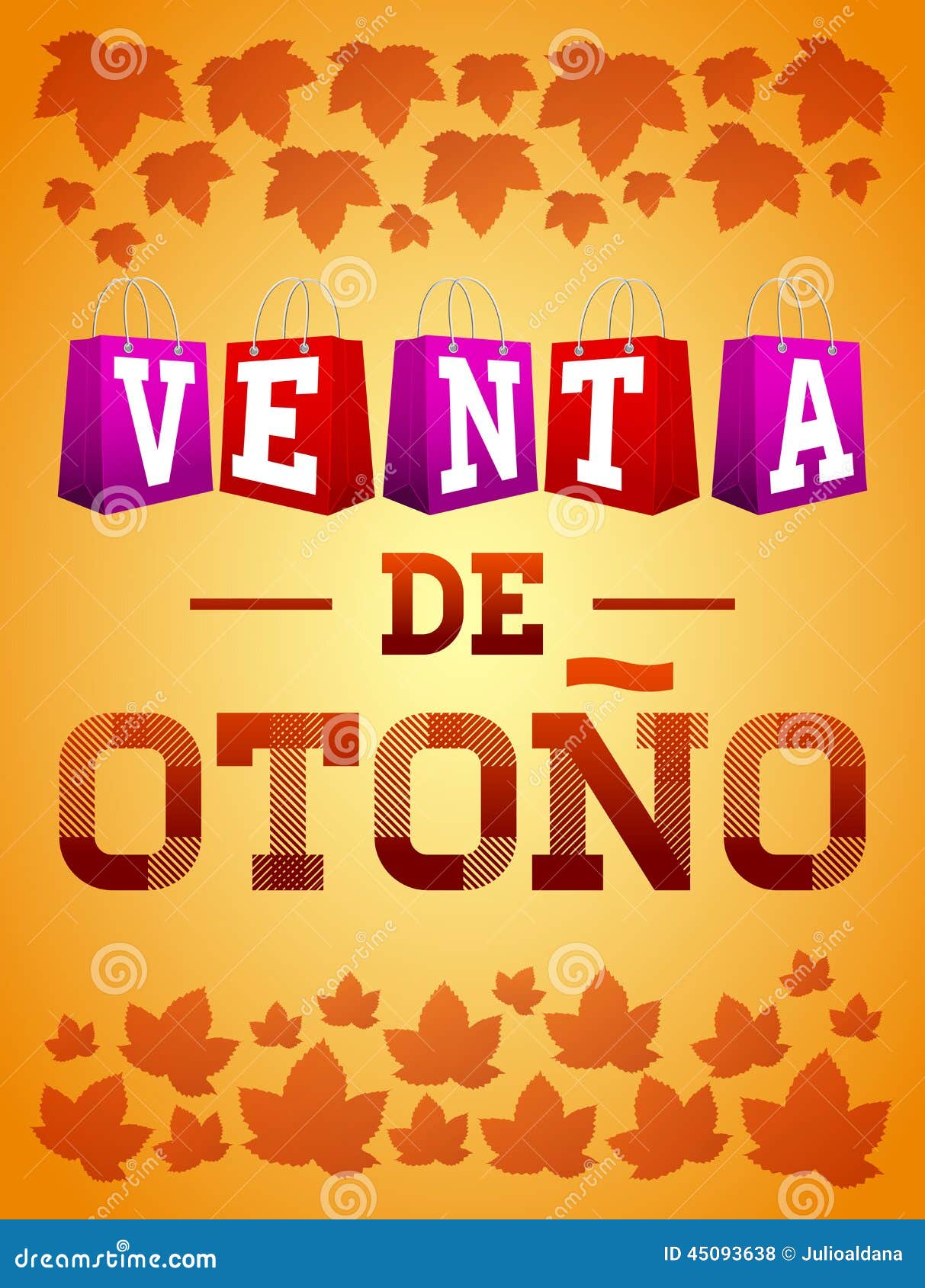 venta de otono - autumn sale spanish text  typography poster