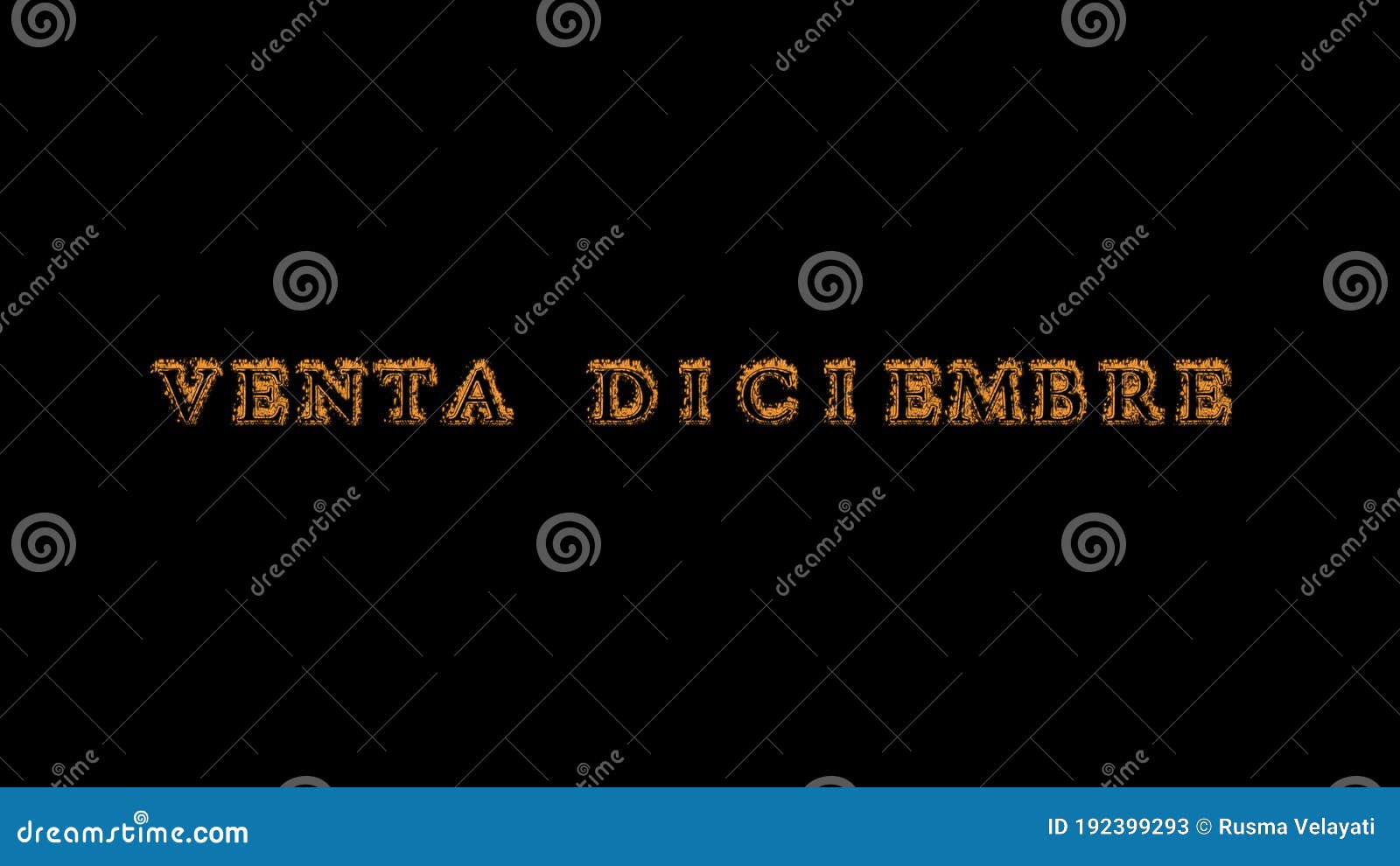 venta diciembre fire text effect black background