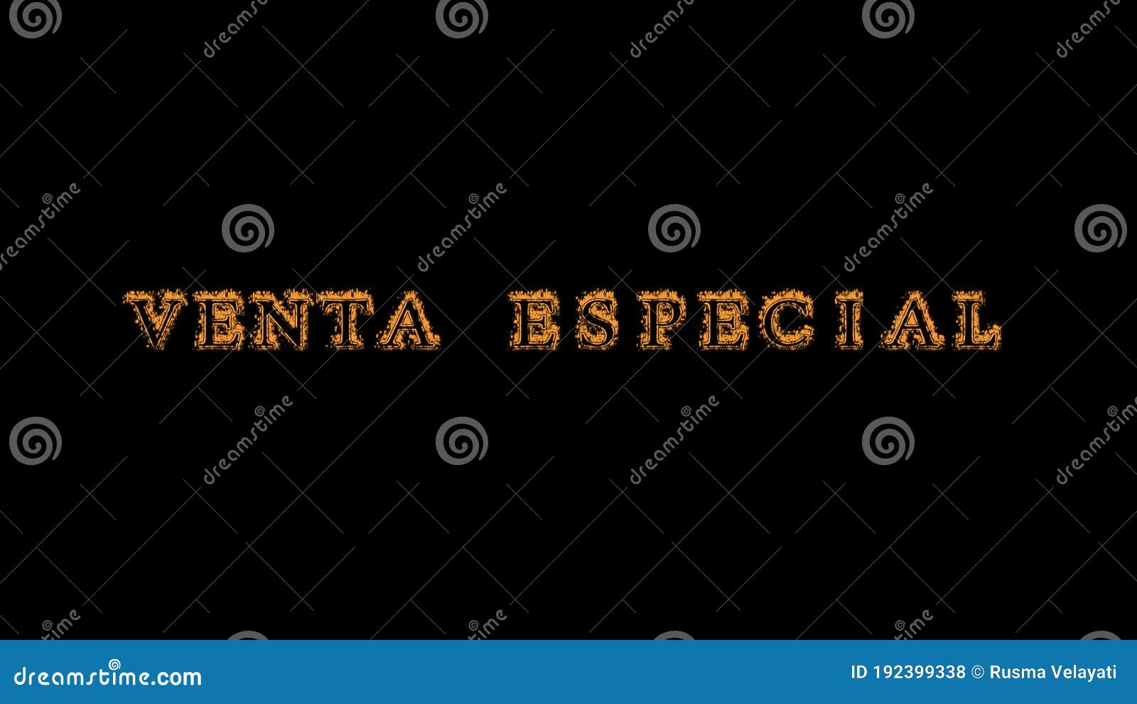 venta especial fire text effect black background