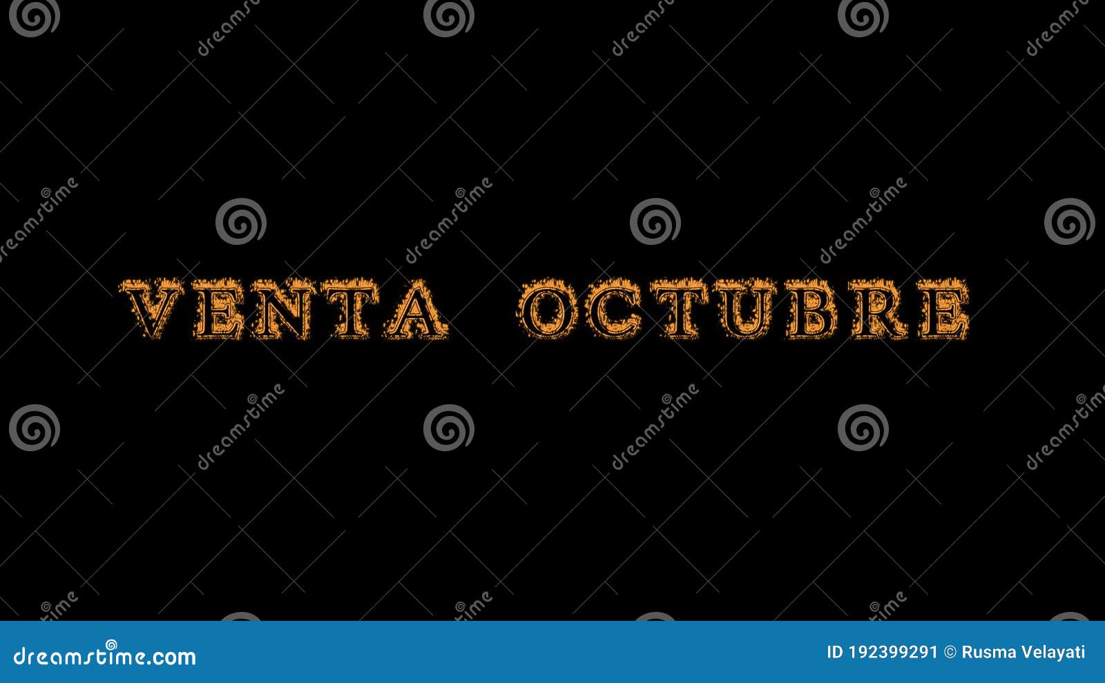 venta octubre fire text effect black background