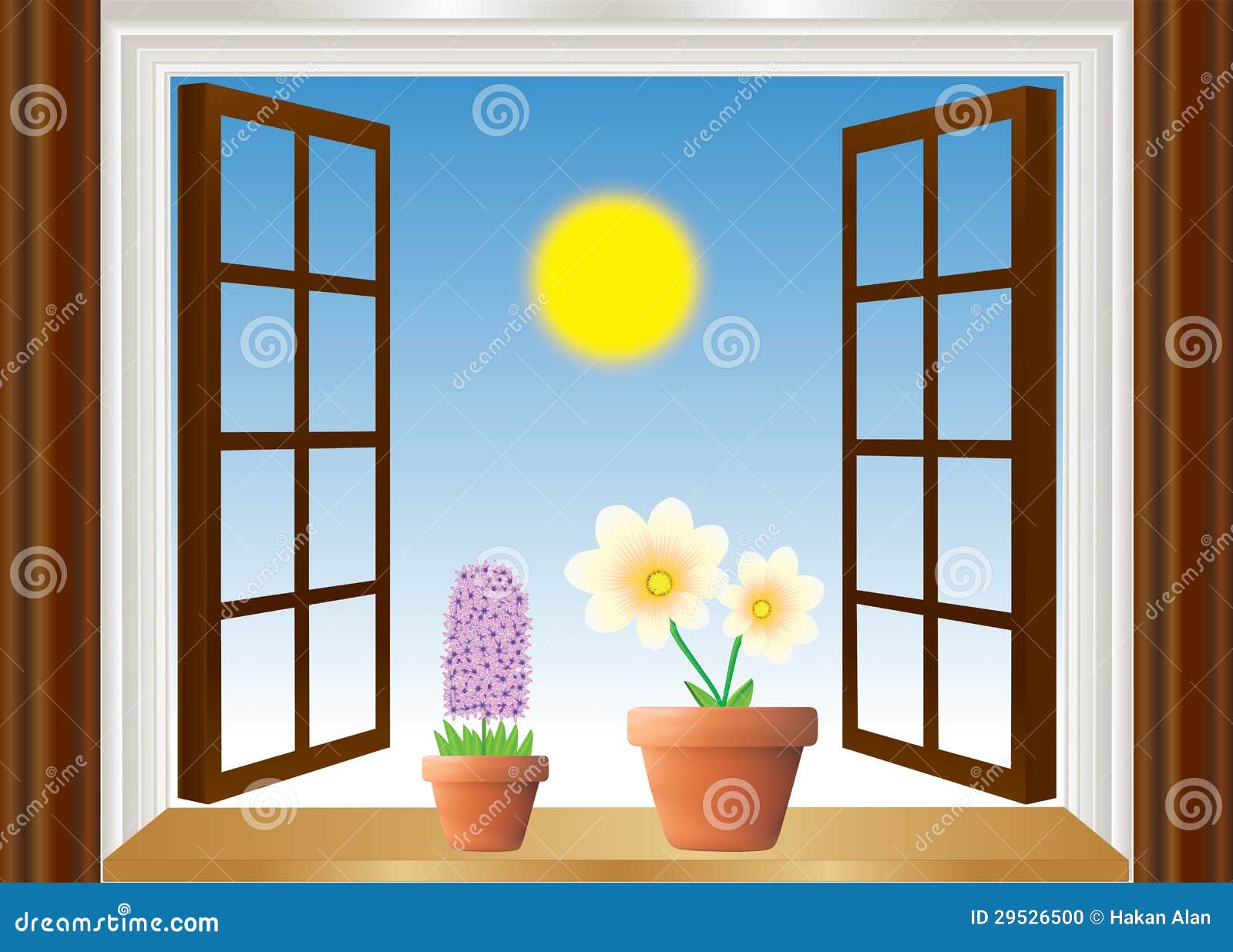 Ventana Abierta Con Las Flores Ilustración del Vector - Ilustración de flor, decorativo: 29526500 Ventana Abierta Con Las Flores Ilustración del Vector - Ilustración de flor, decorativo: 29526500