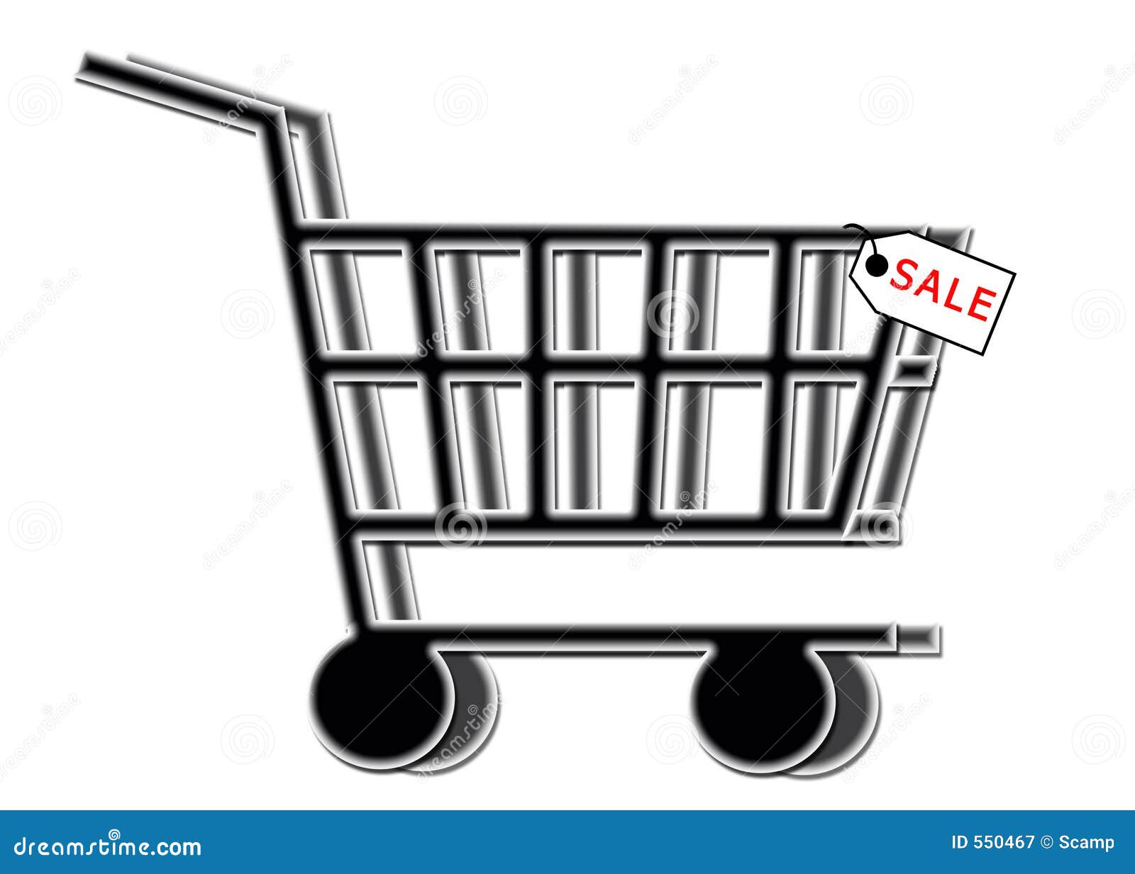 VENTE Caddie Avec L'étiquette De Vente Illustration Stock