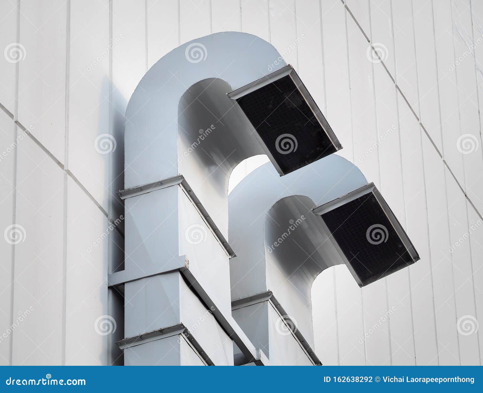 Ventilation and Air Conditioning Pipe Installed Outside the Building