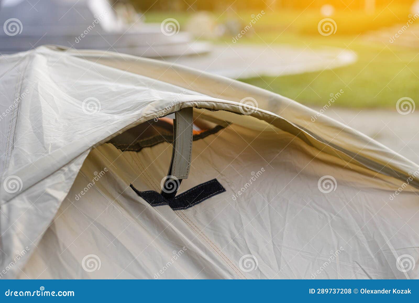 The Ventilation Foldable Window in the Camping Tent Stock Photo Image