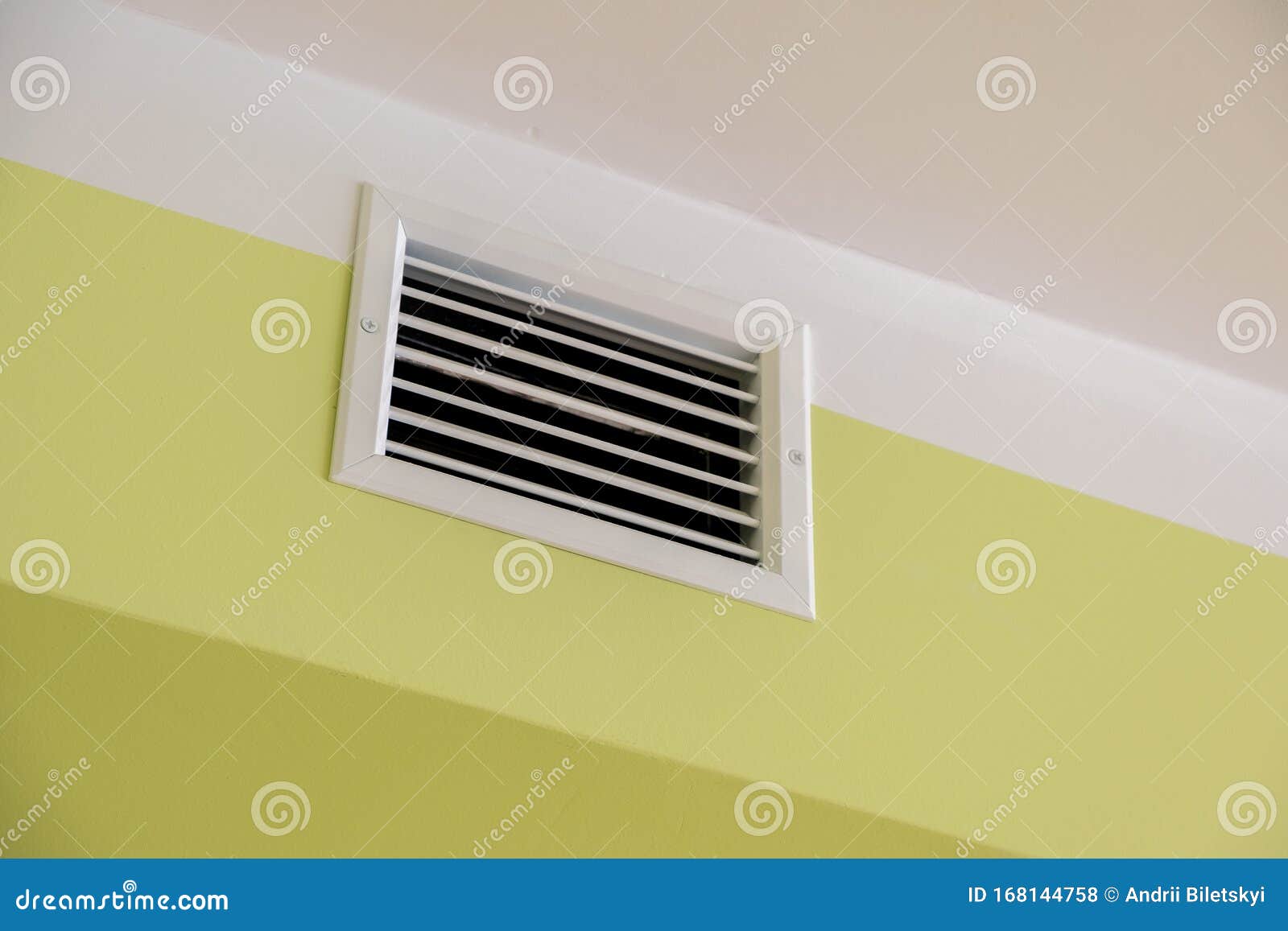ventilation shaft with air grates on the ceiling