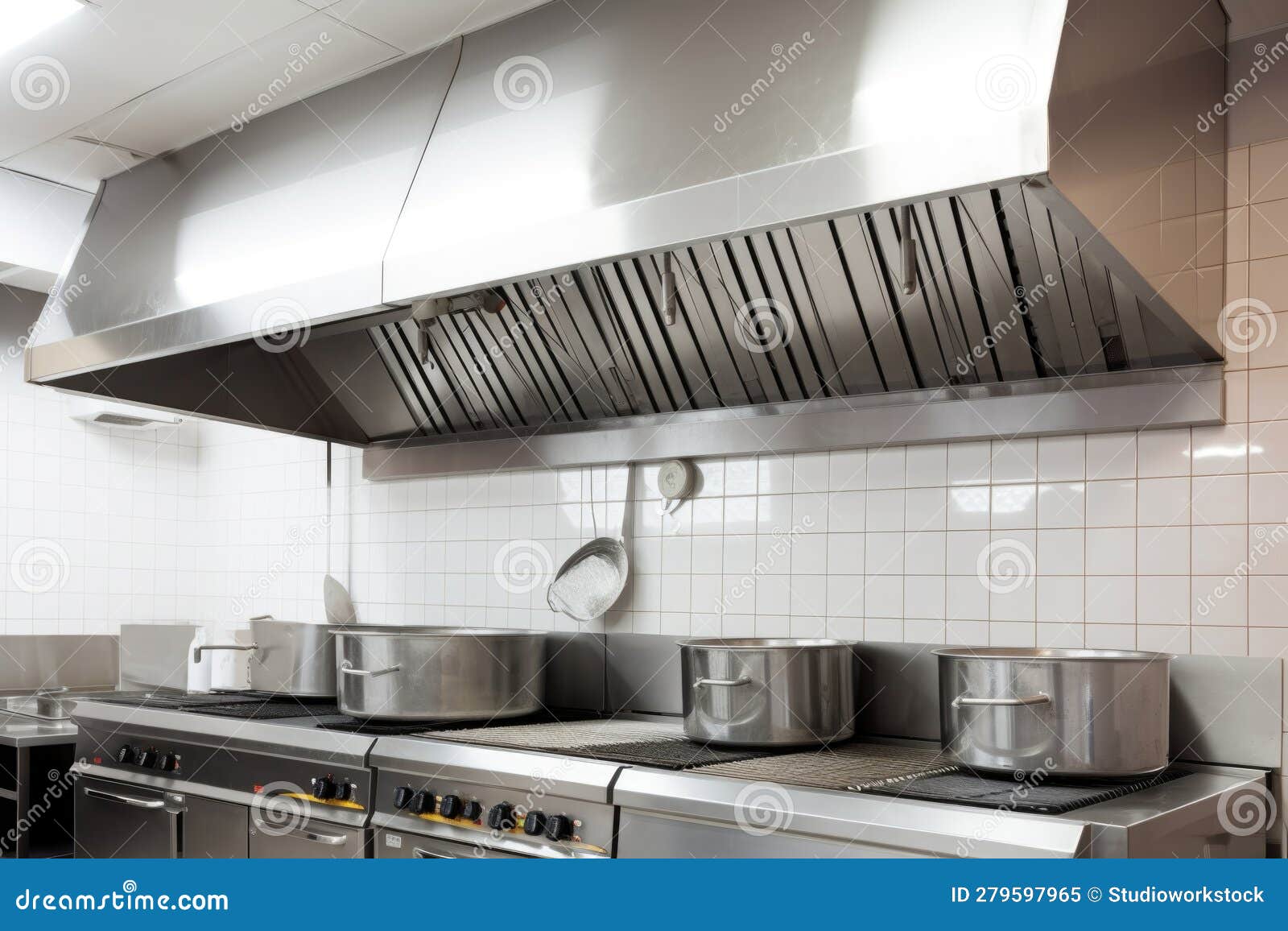 Ventilation System in a Kitchen, with Hood and Vents Above the Stove
