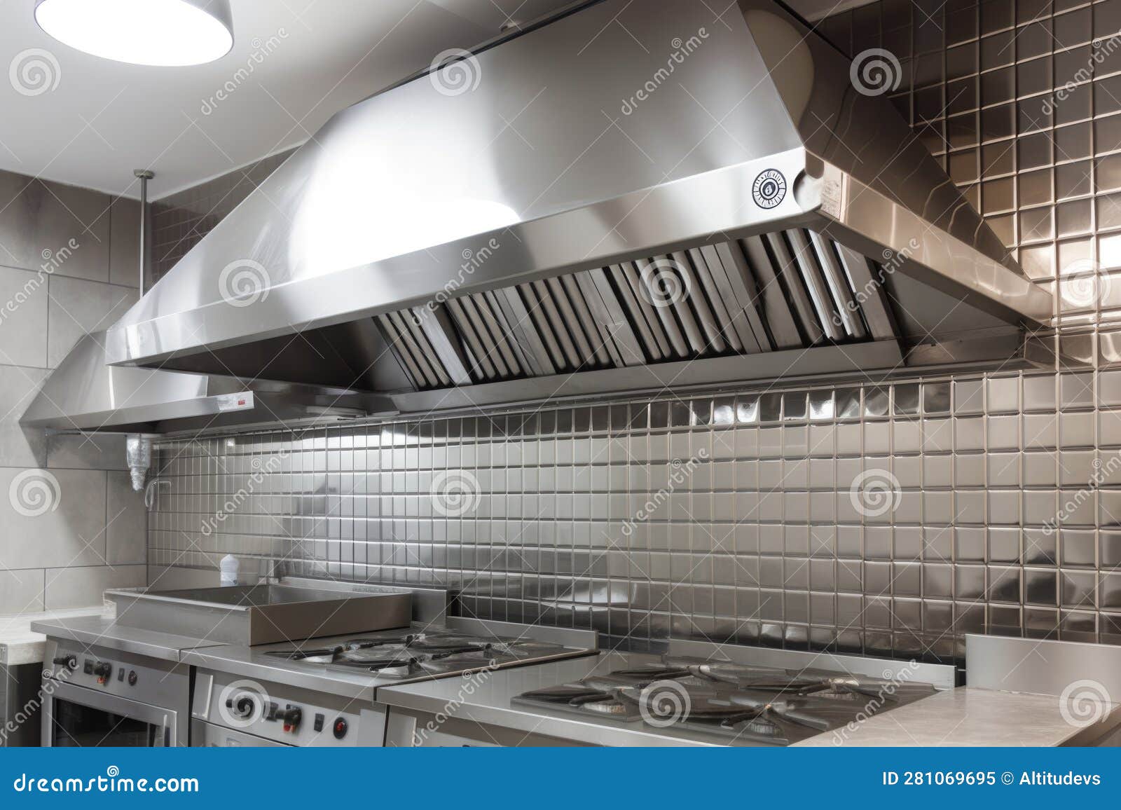 Ventilation System in a Kitchen, with Hood and Vents Above the Stove