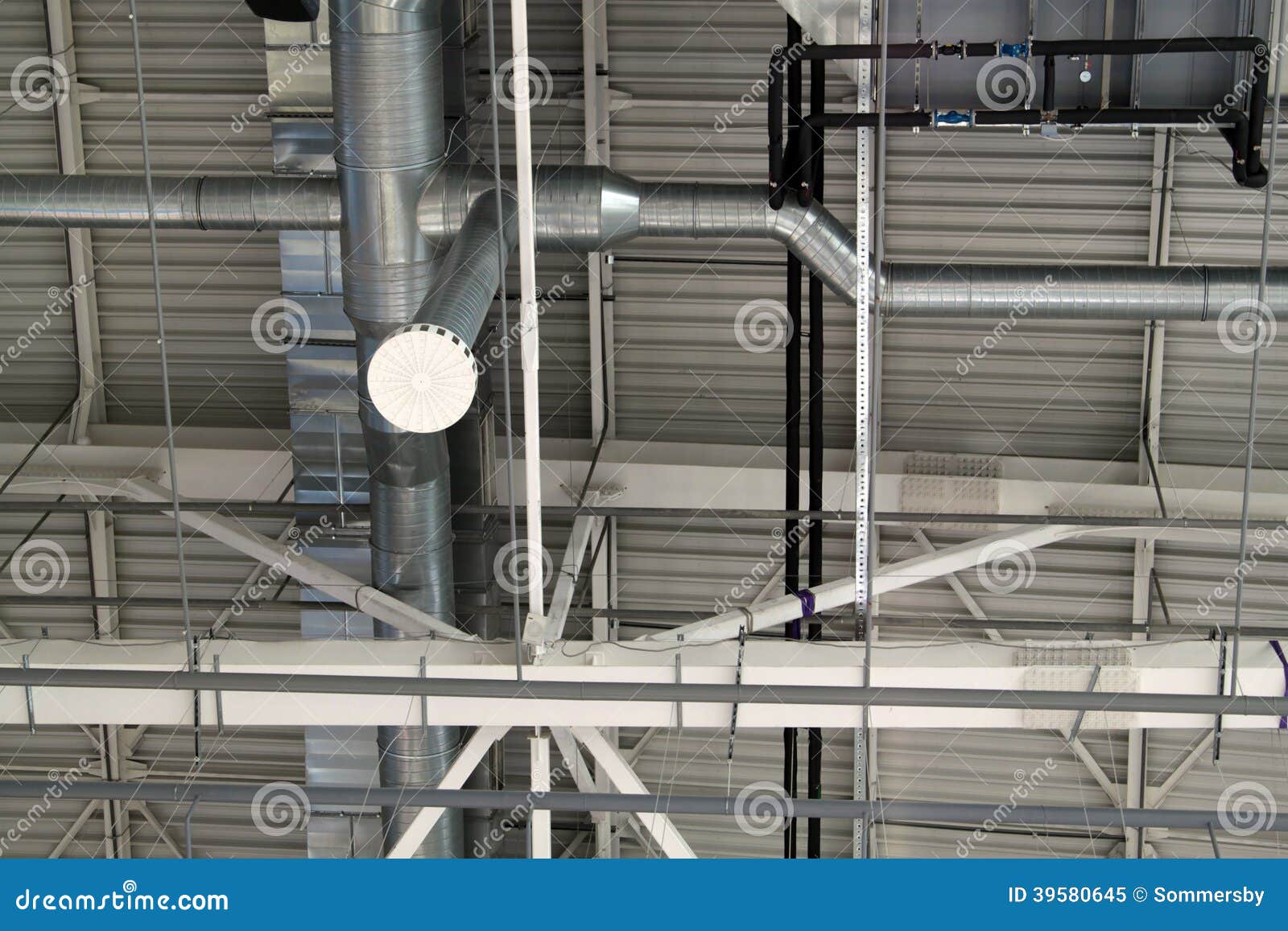 Ventilation System with Lights Stock Image Image of pipe, metallic 39580645