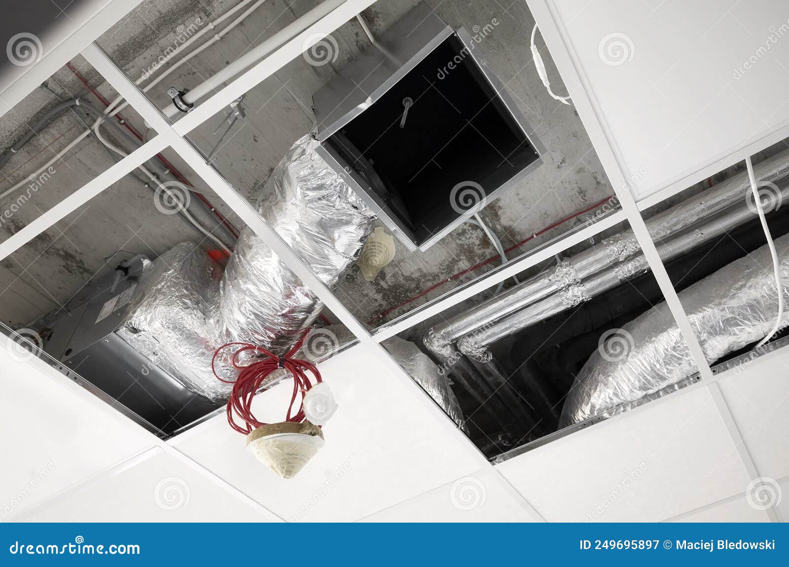 Ventilation System in Suspended Ceiling during Renovation Stock Image Image of duct, heat